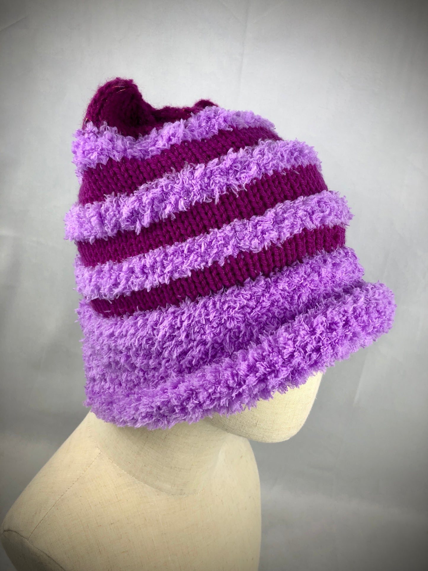 Pink purple Cheshire style toque