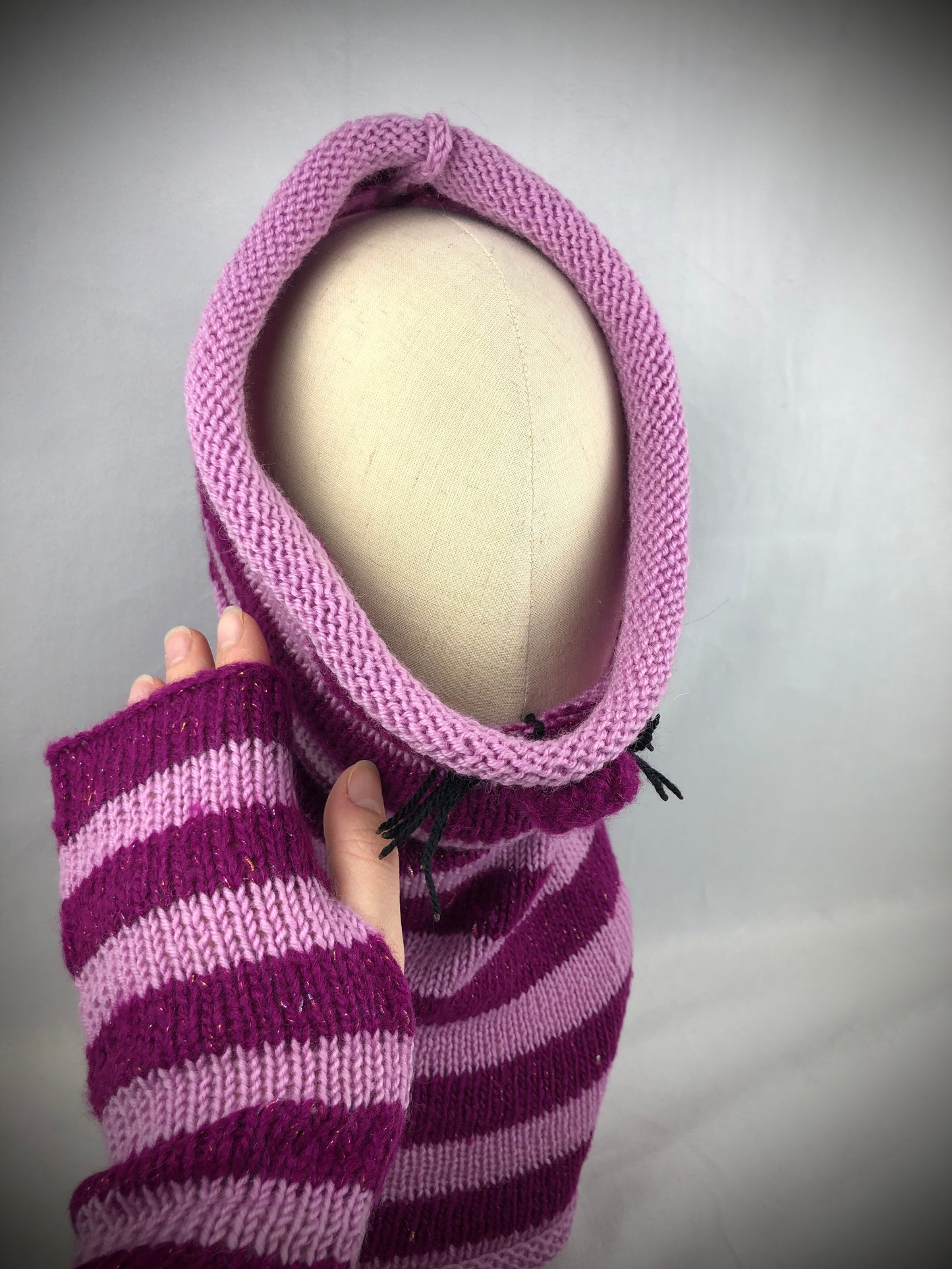 Pink purple Cheshire cat neckwarmer set