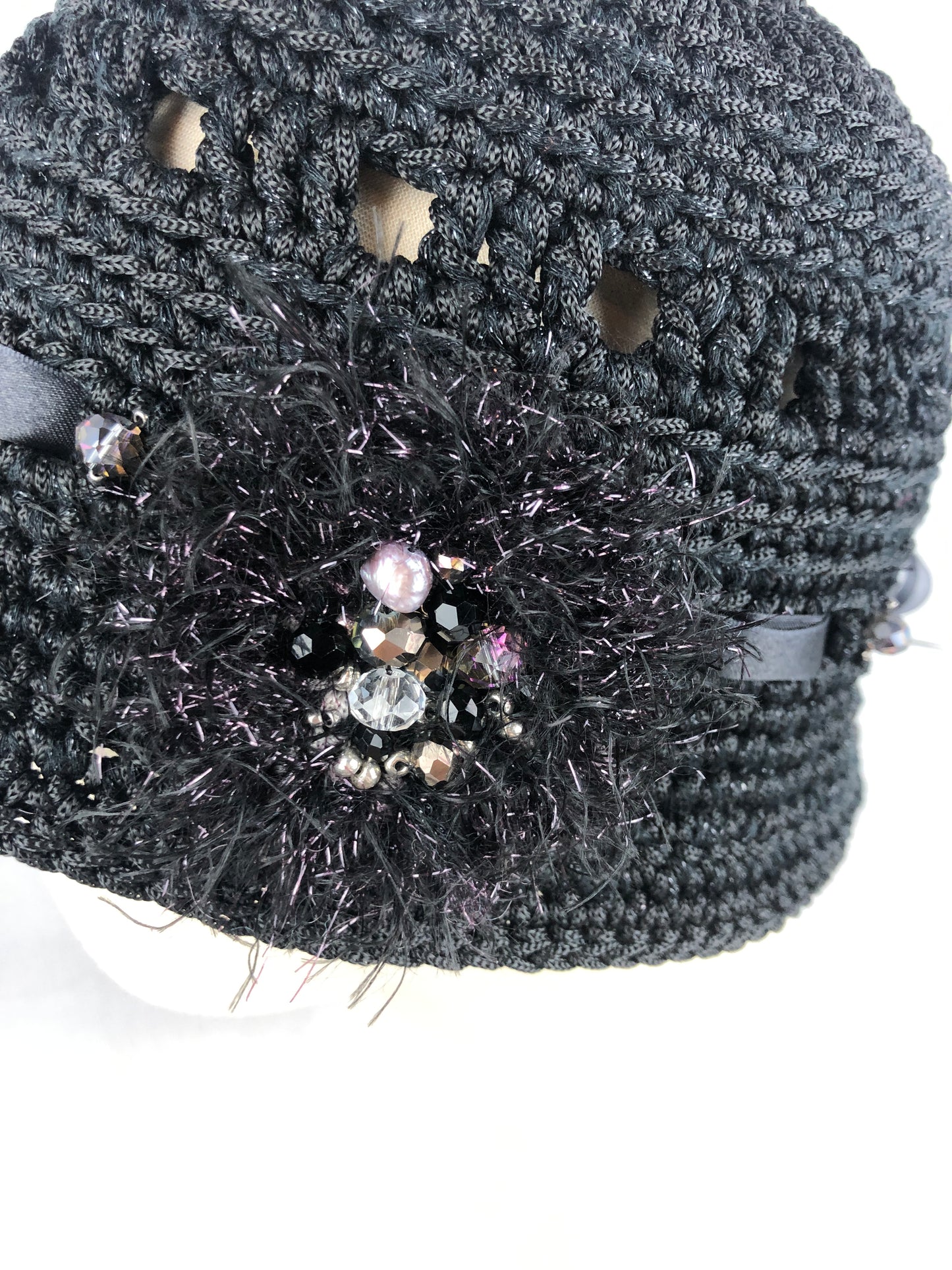 Black elegant cloche/ bucket hat
