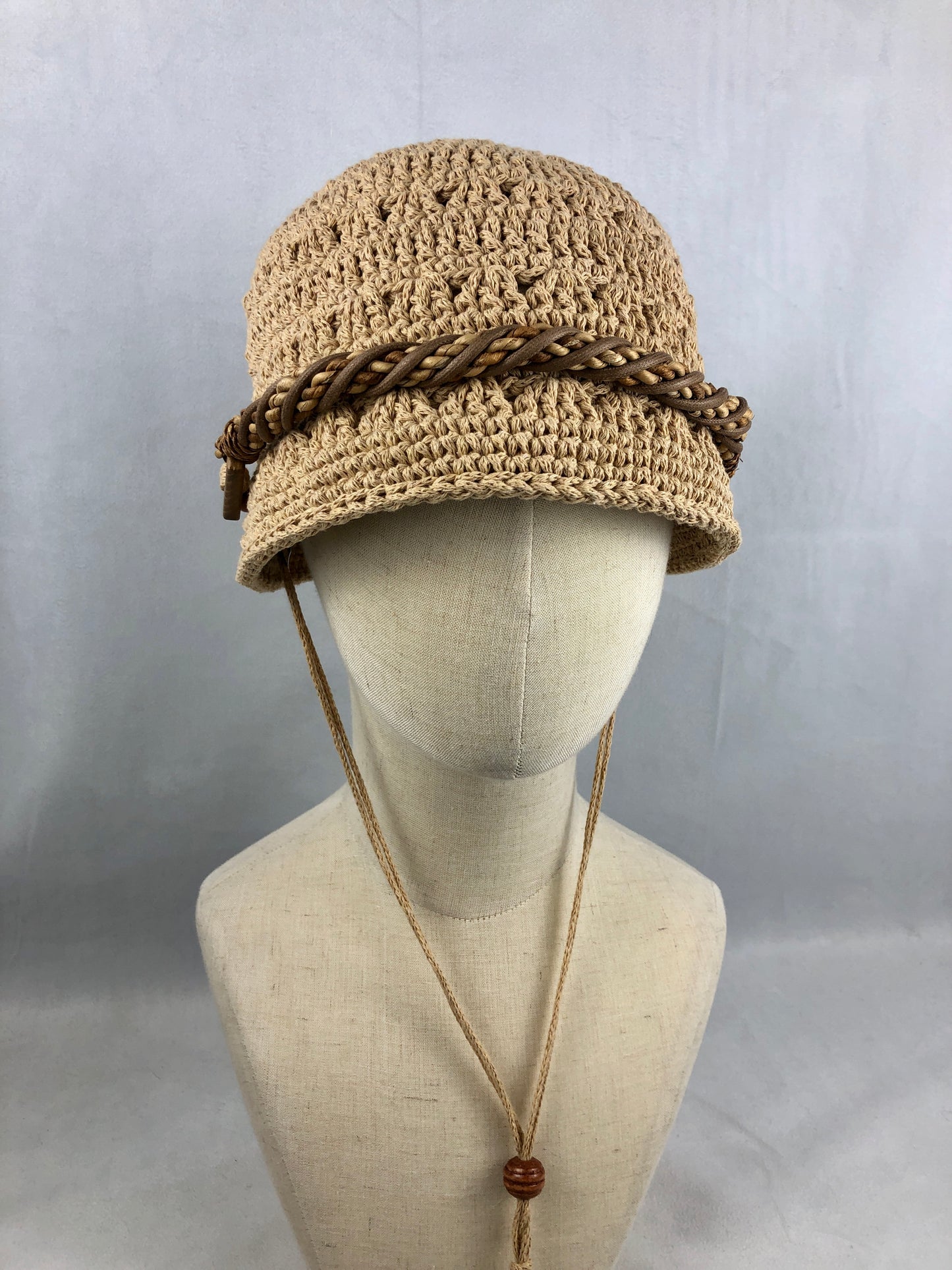 Beige summer bucket hat