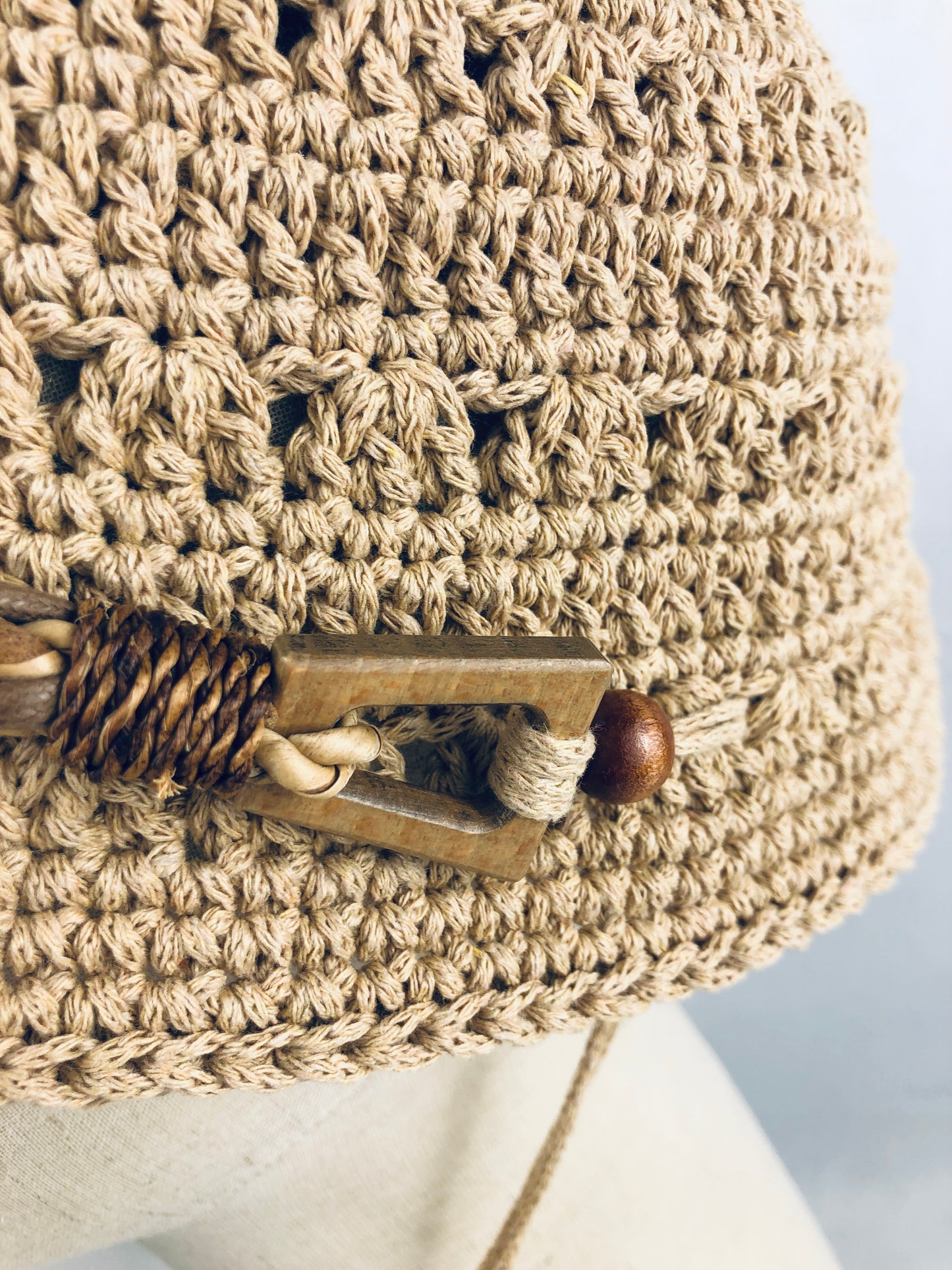 Beige summer bucket hat