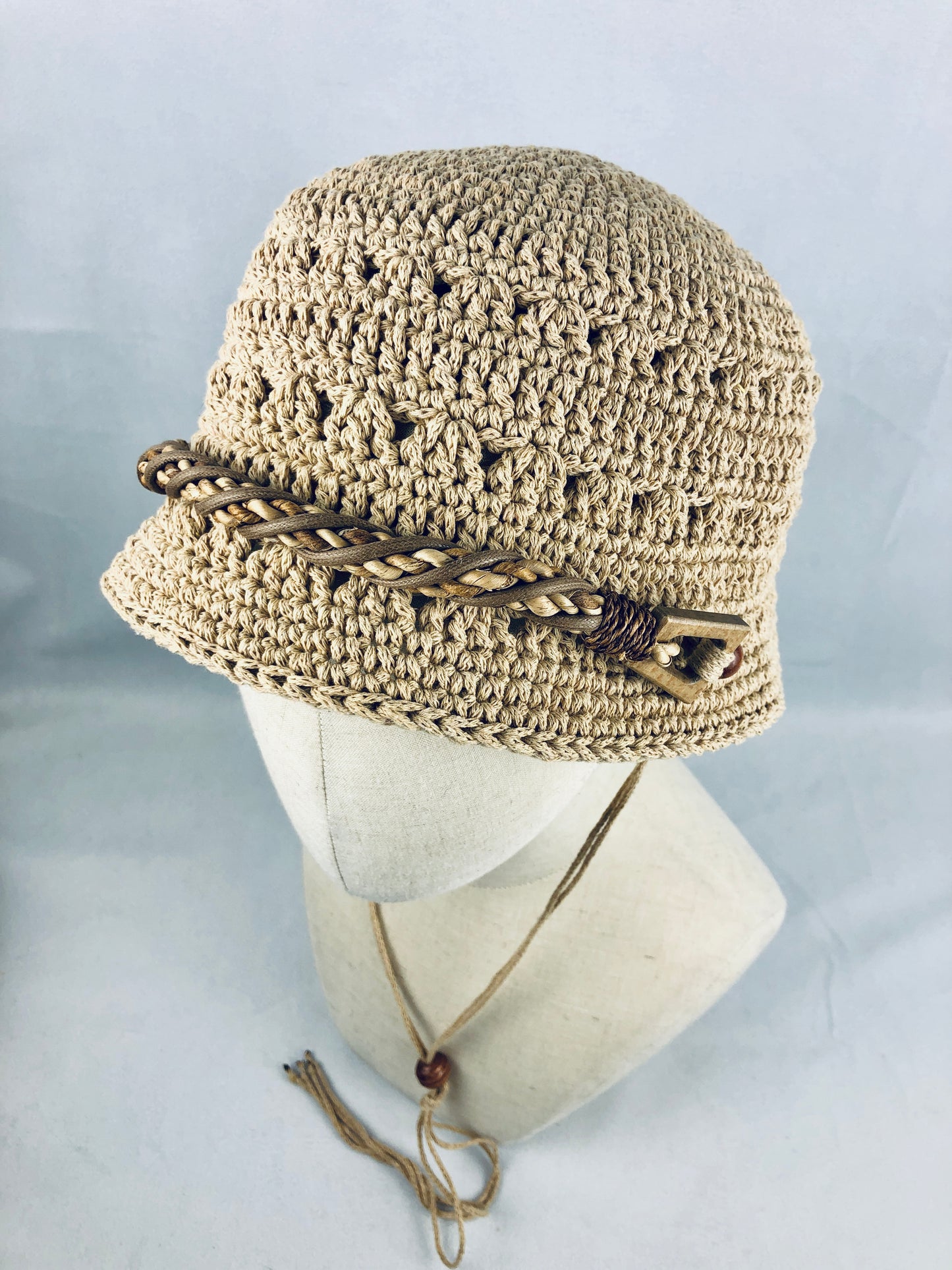 Beige summer bucket hat