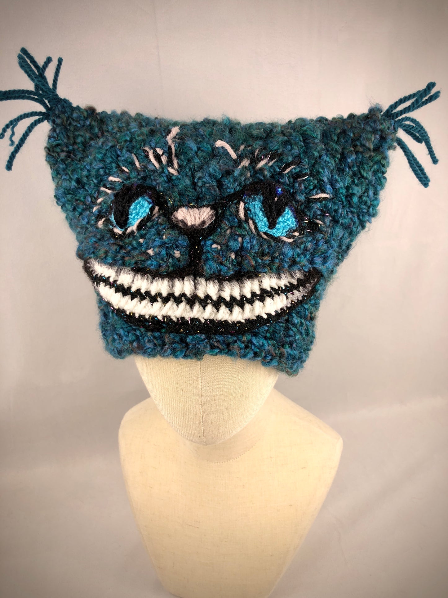 Sea blue Cheshire cat hat
