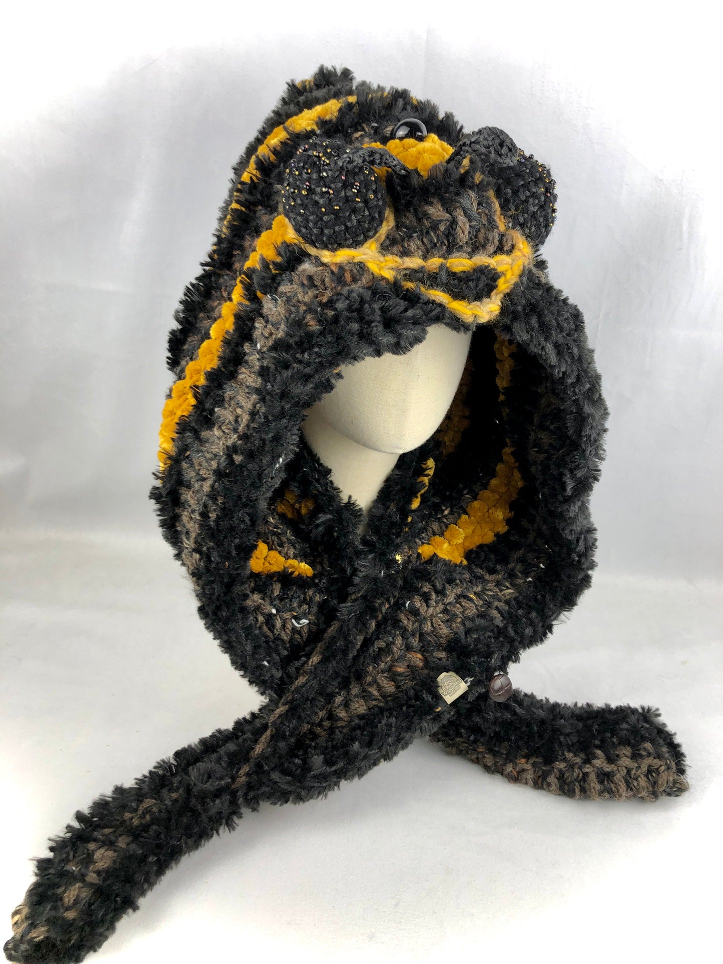 Bee hood scarf hat
