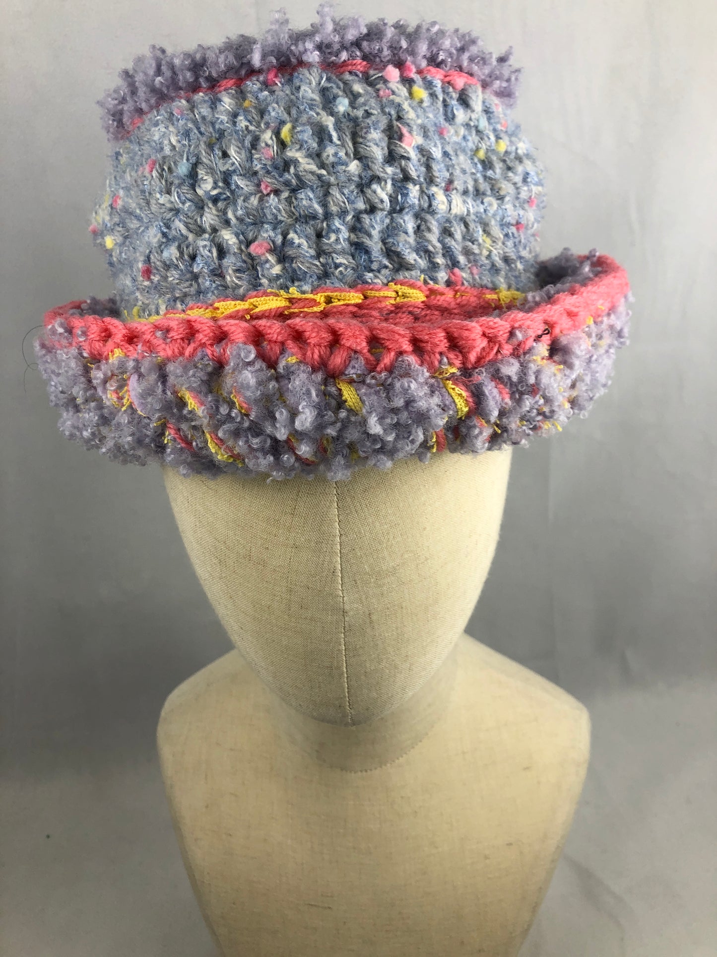 Purple blue chunky bucket hat
