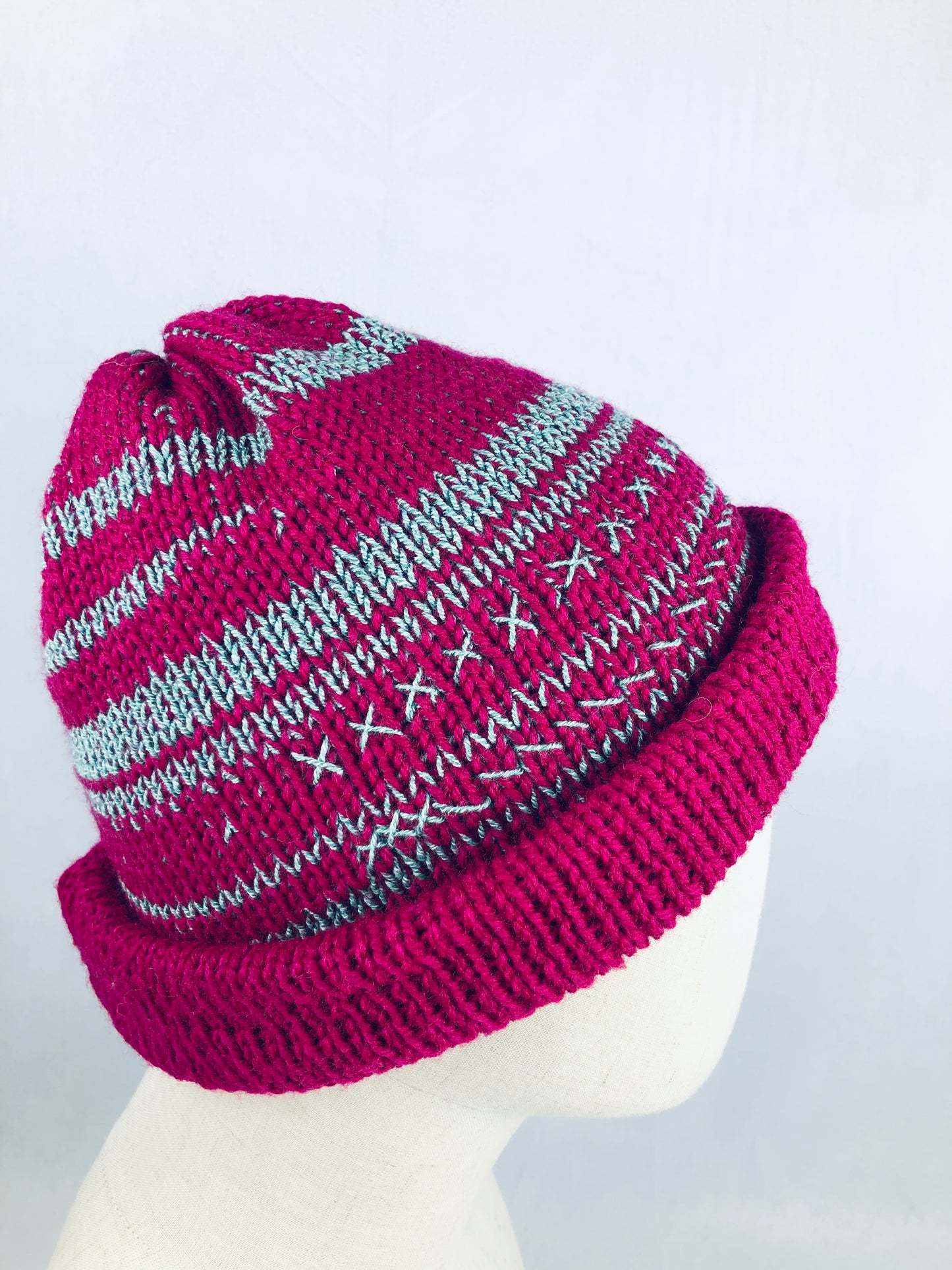 Magenta pink beanie toque hat