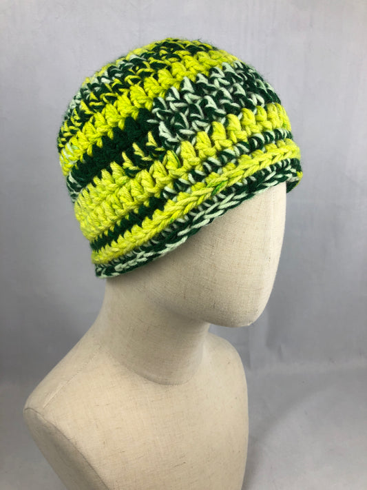 Green yellow beanie toque hat