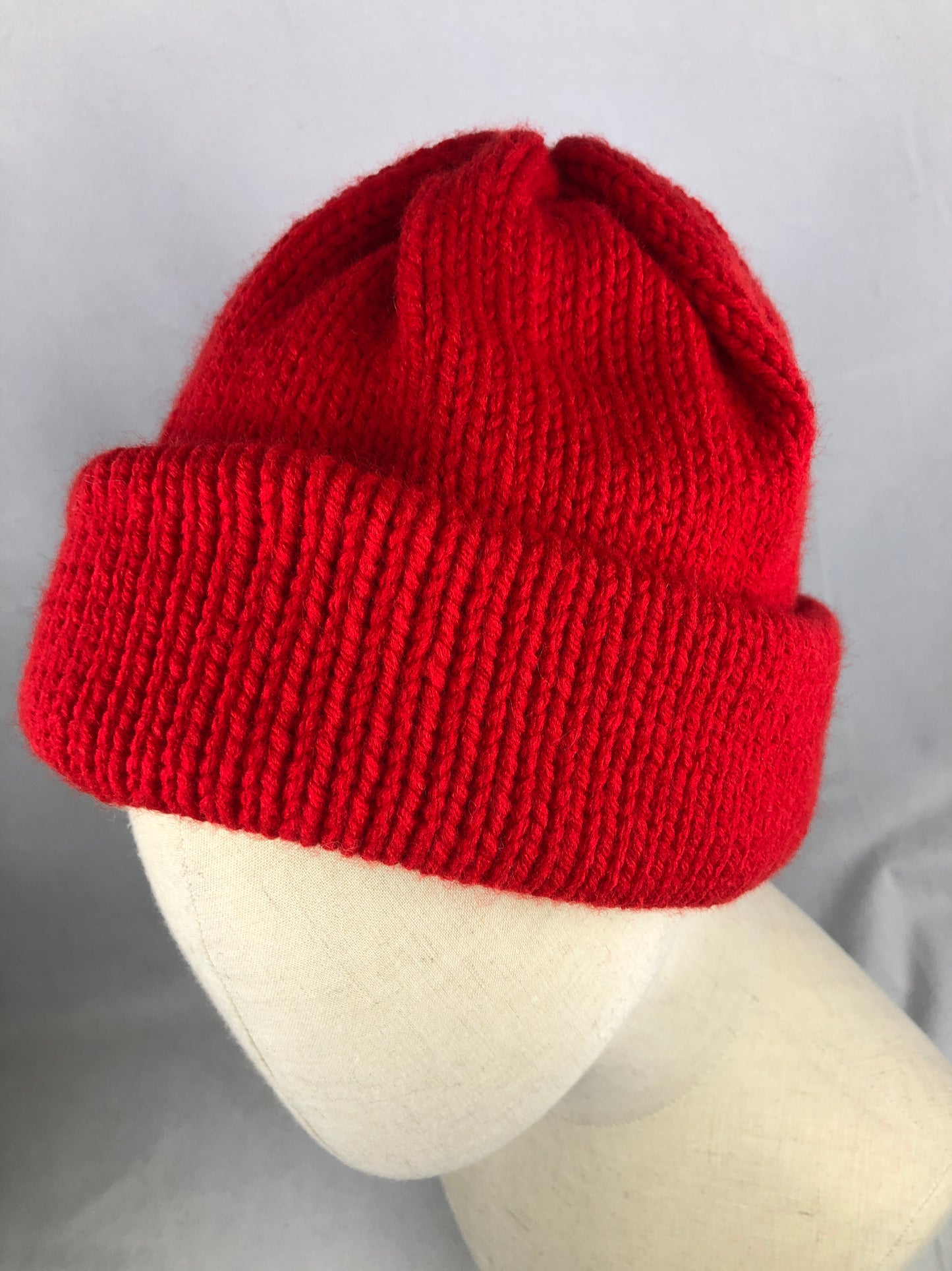 Red neon yellow reversible beanie toque hat