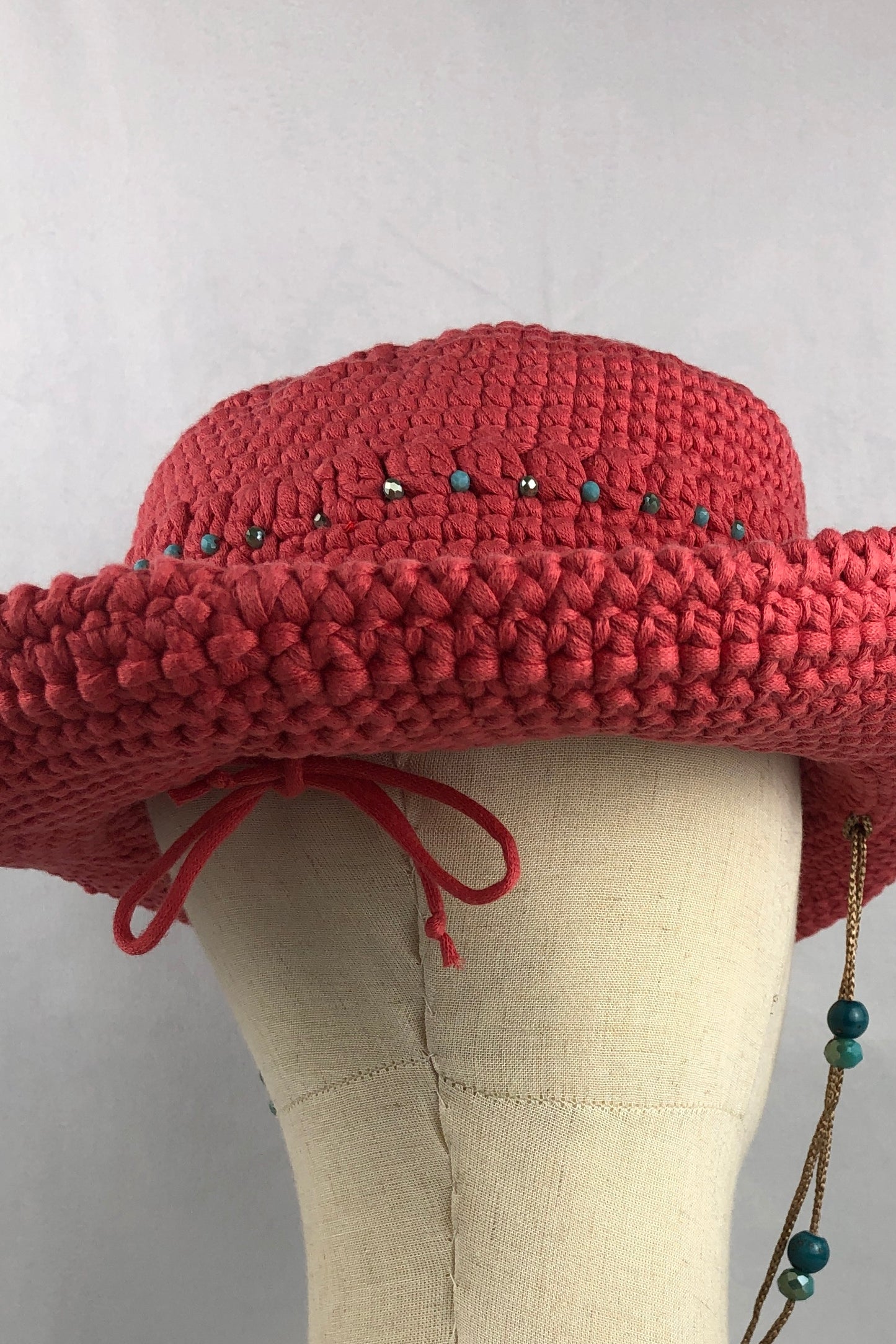 Coral cowboy style hat