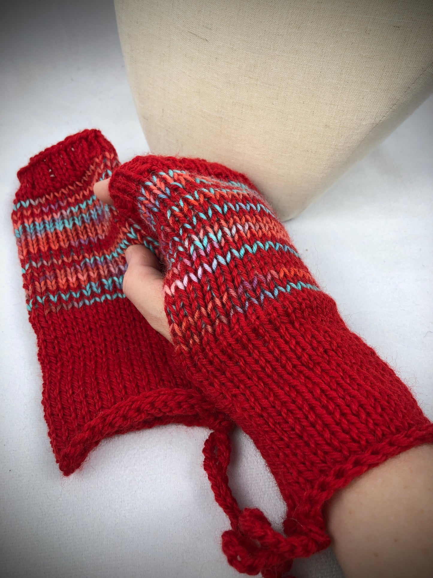 Red wrist warmers