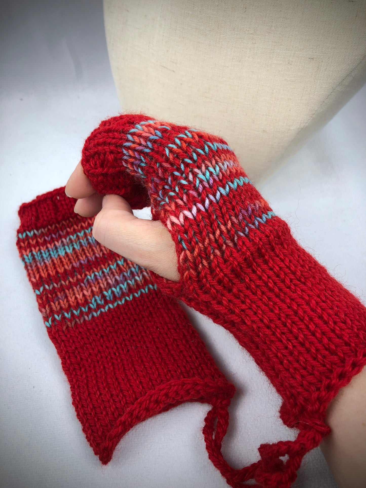 Red wrist warmers