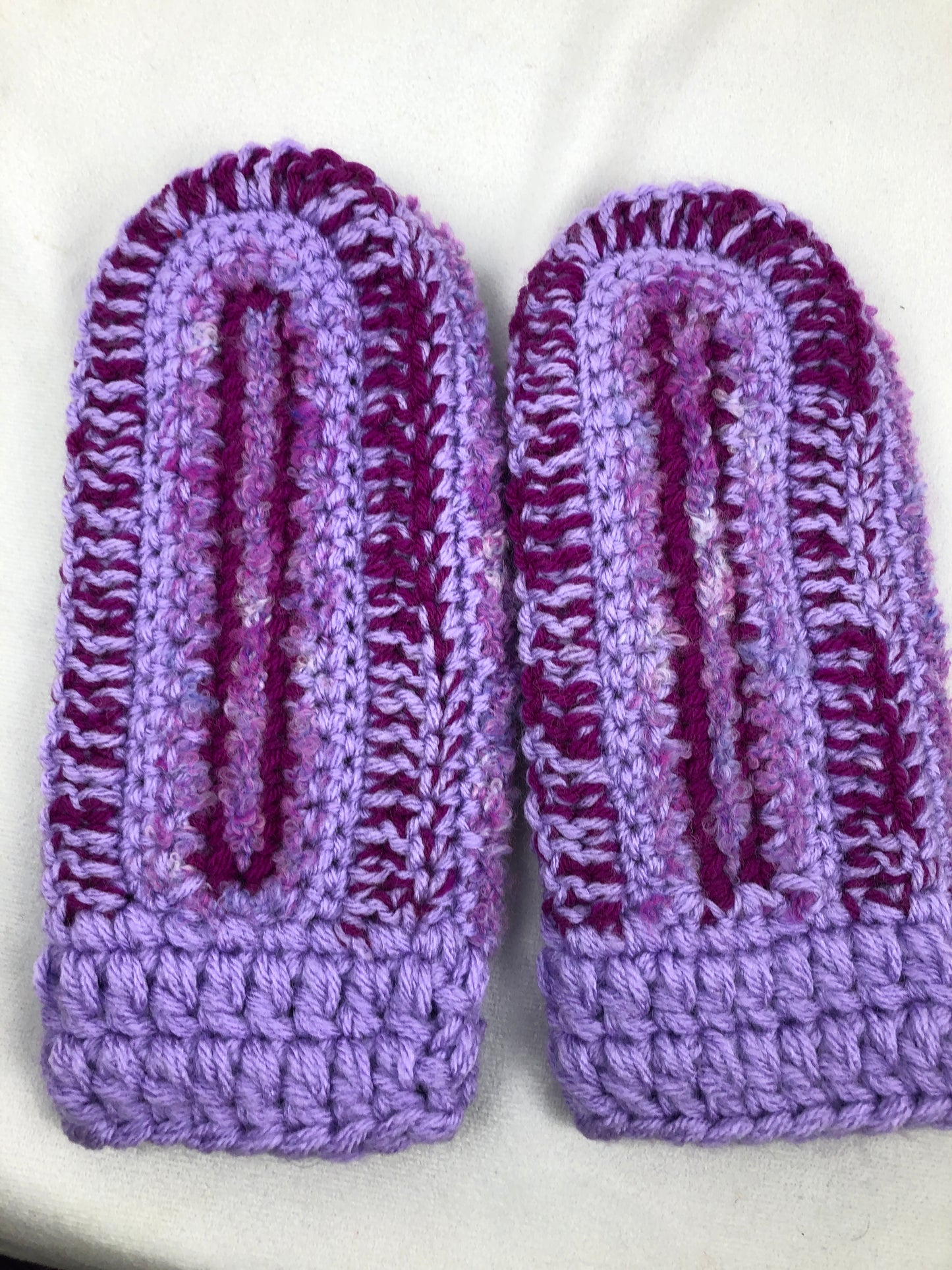 Purple pink wool blend mittens