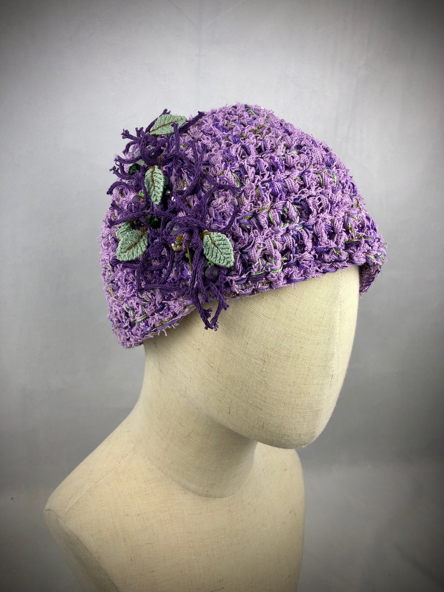 Purple cotton beanie toque hat