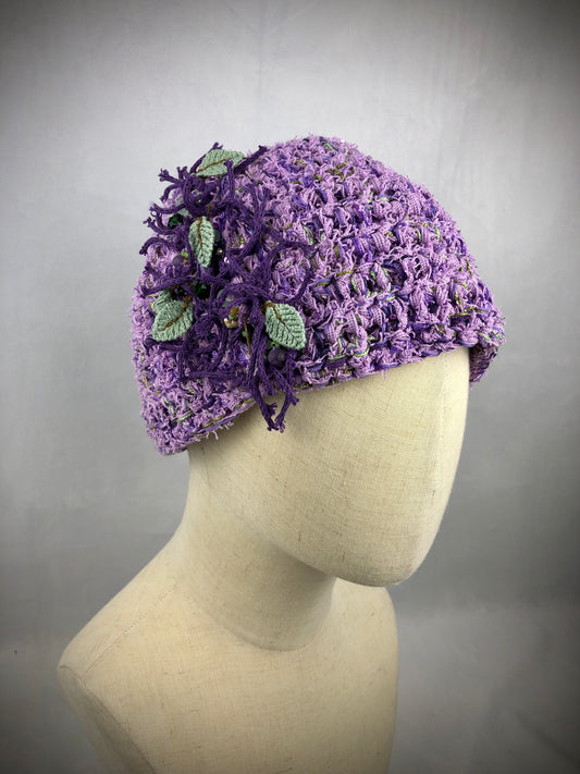 Purple cotton beanie toque hat
