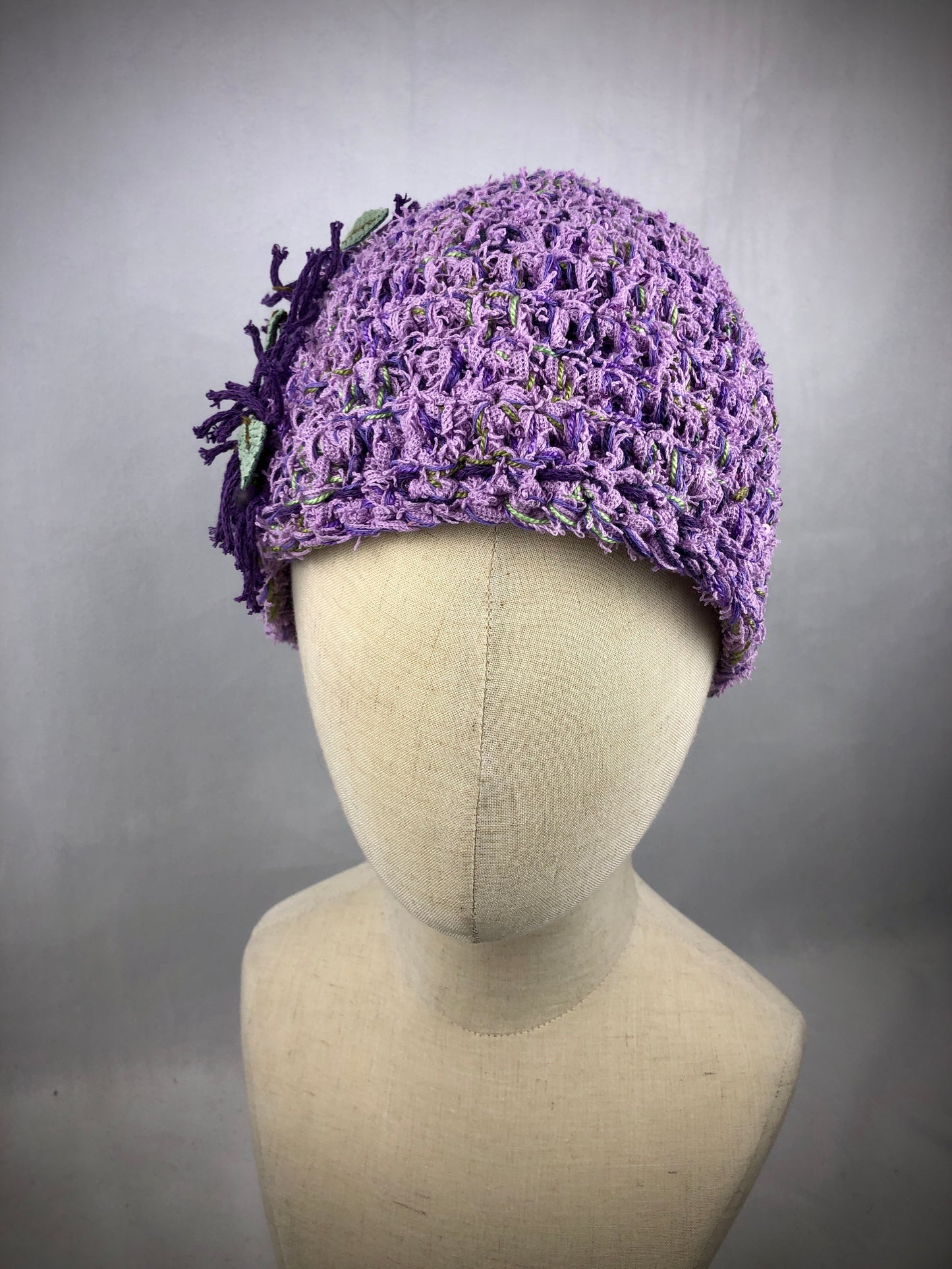Purple cotton beanie toque hat