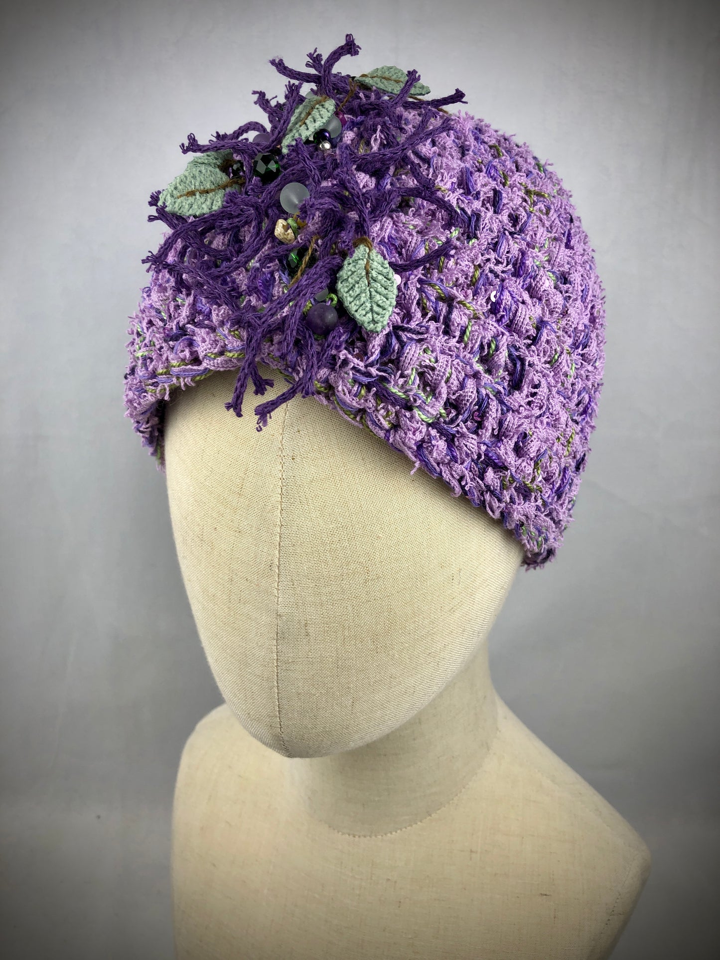 Purple cotton beanie toque hat