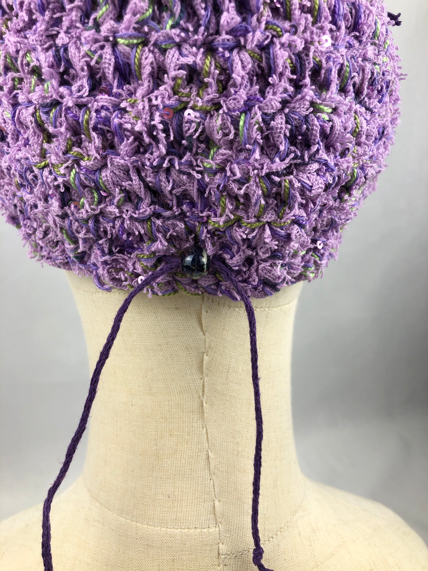 Purple cotton beanie toque hat