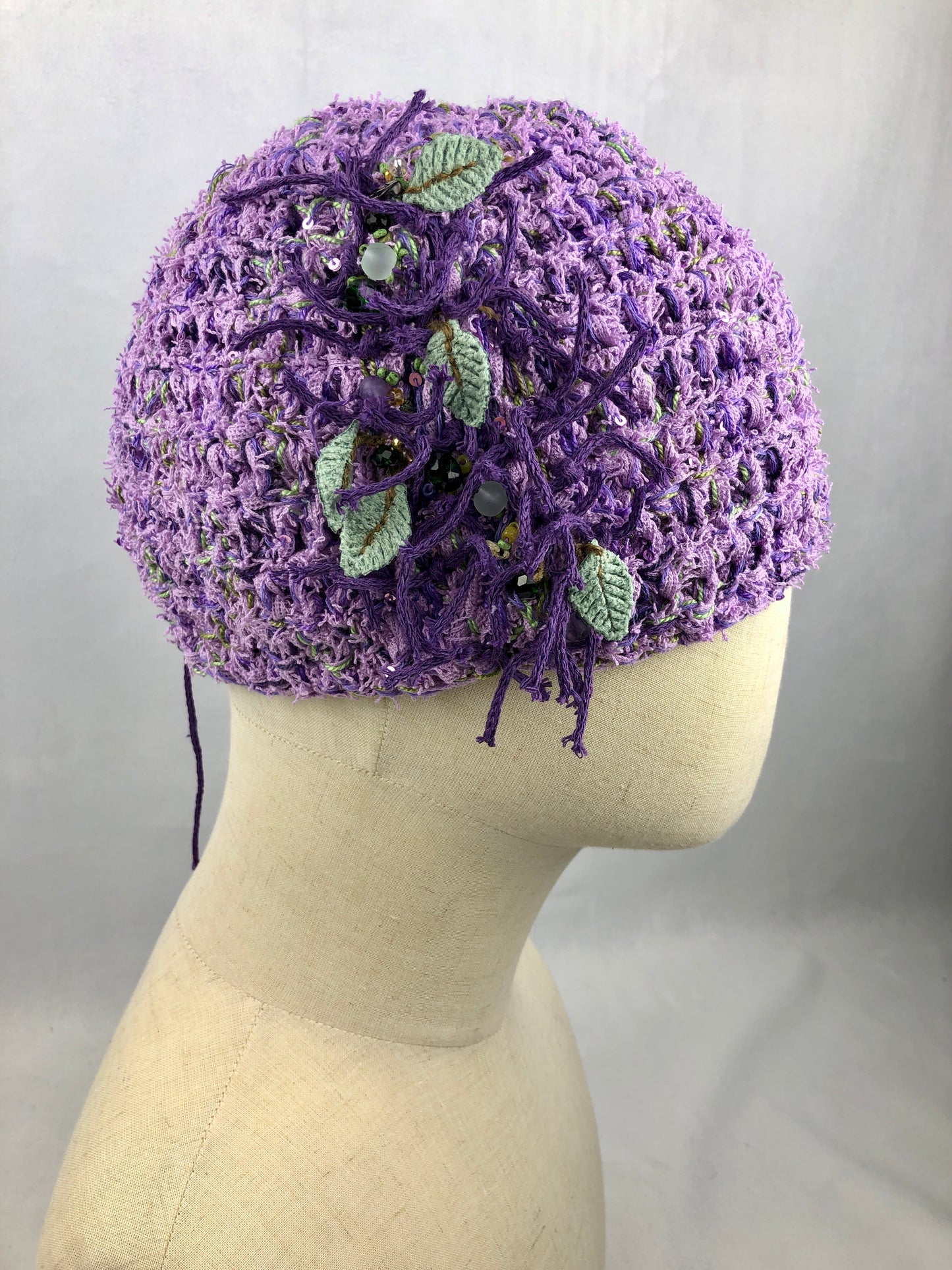 Purple cotton beanie toque hat