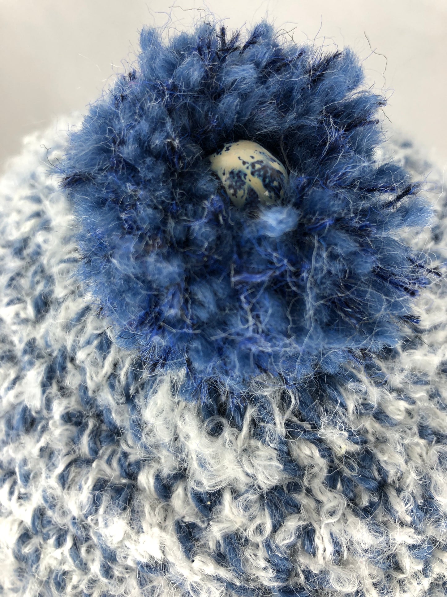 Blue wool short earflaps  hat