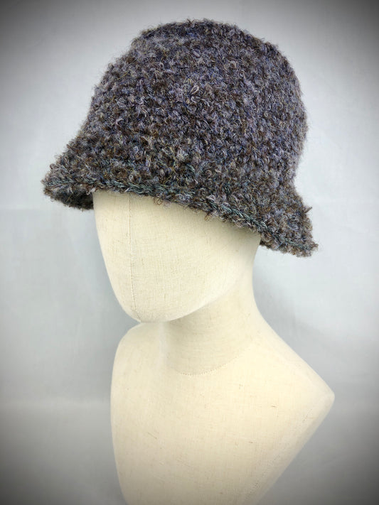 Brown wool bucket hat