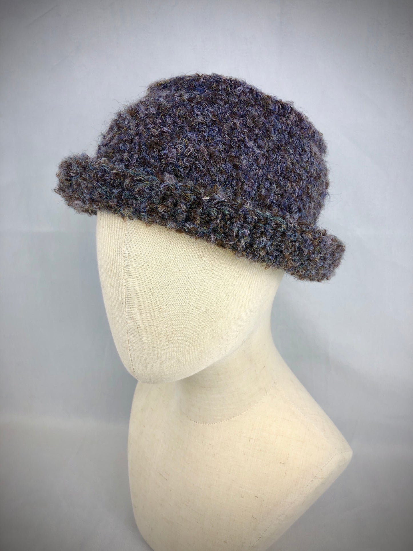 Brown wool bucket hat