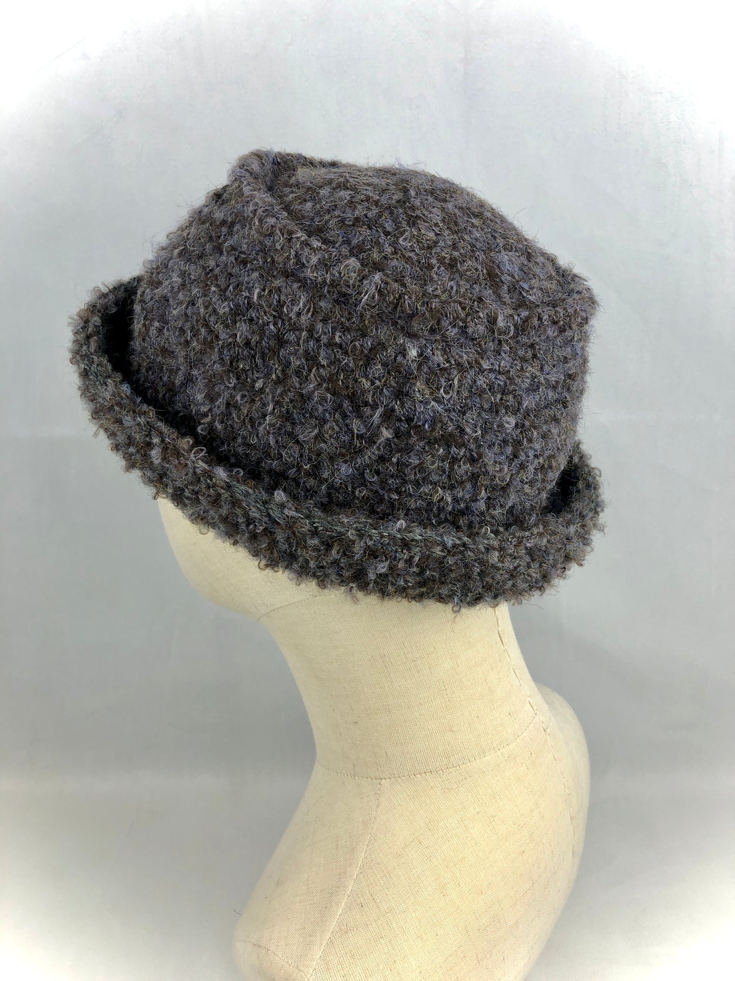 Brown wool bucket hat
