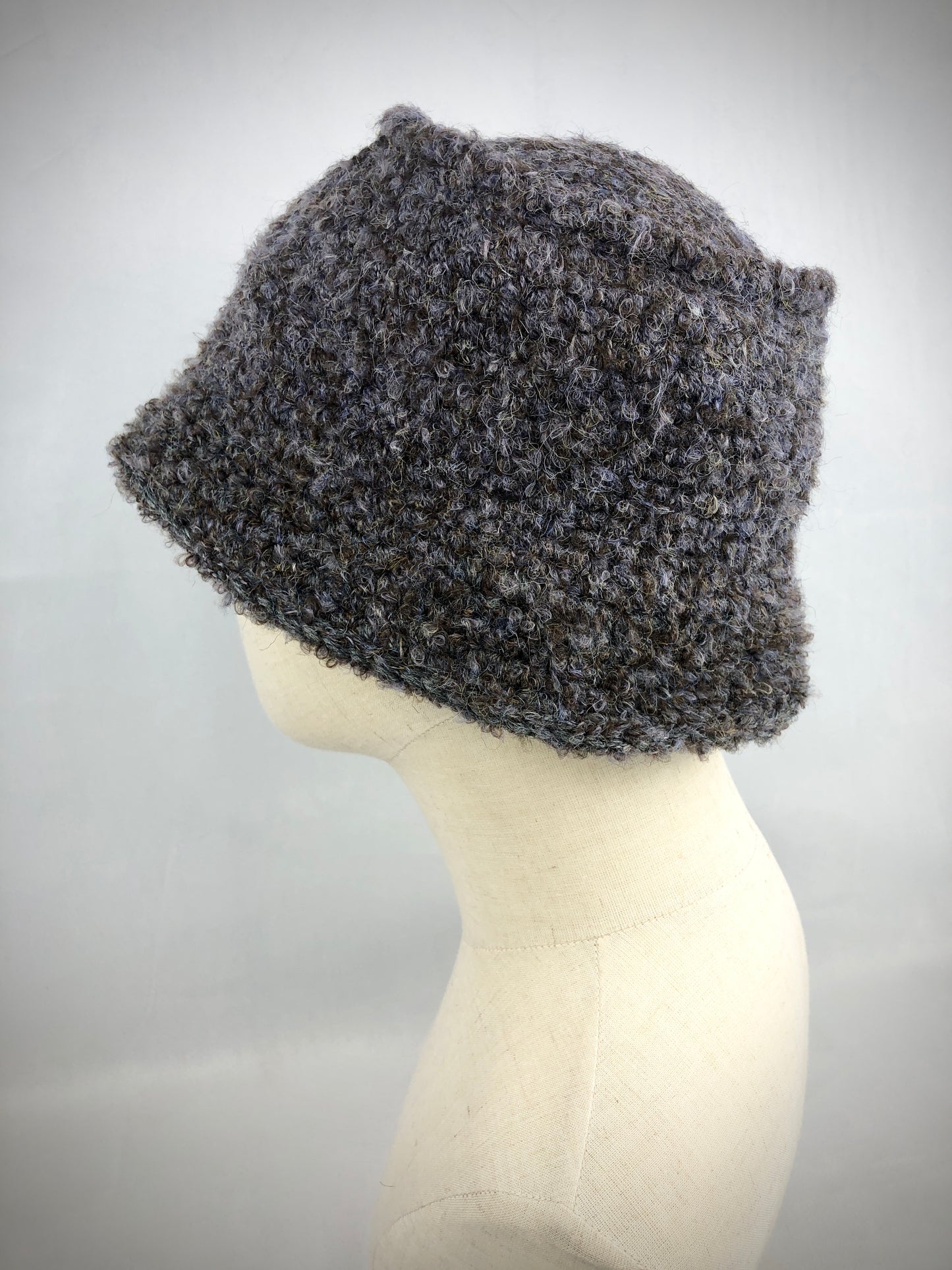 Brown wool bucket hat