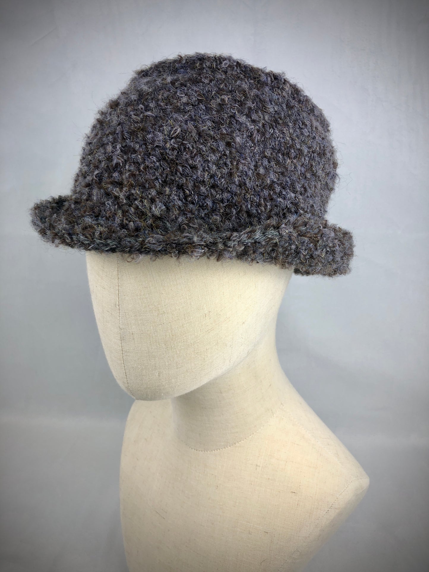 Brown wool bucket hat