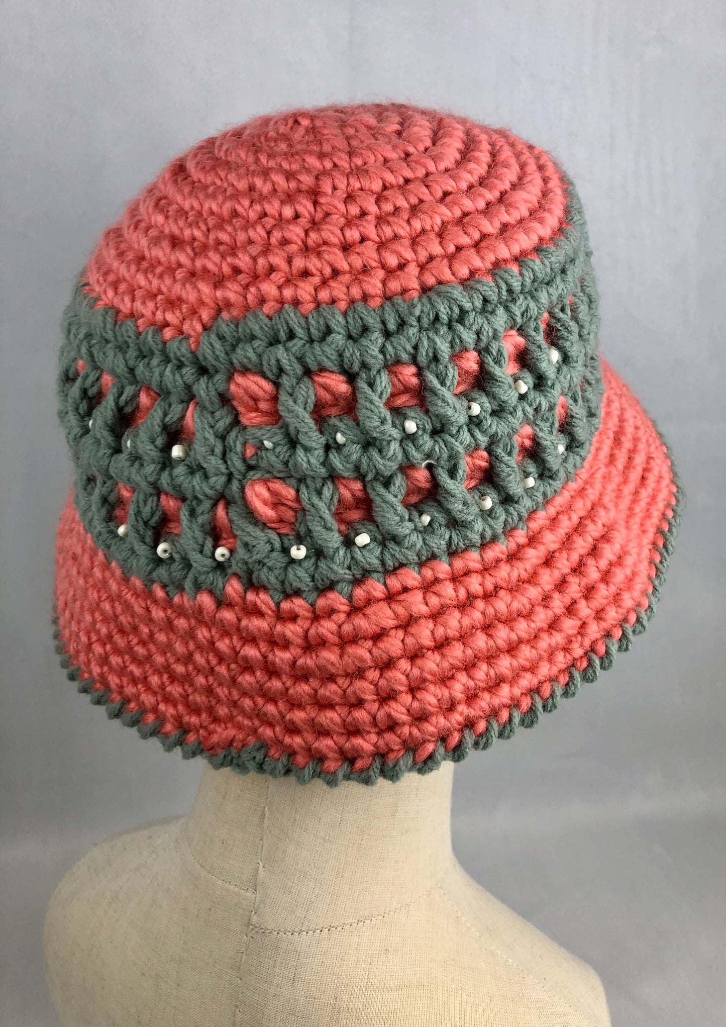 Coral and mint bucket