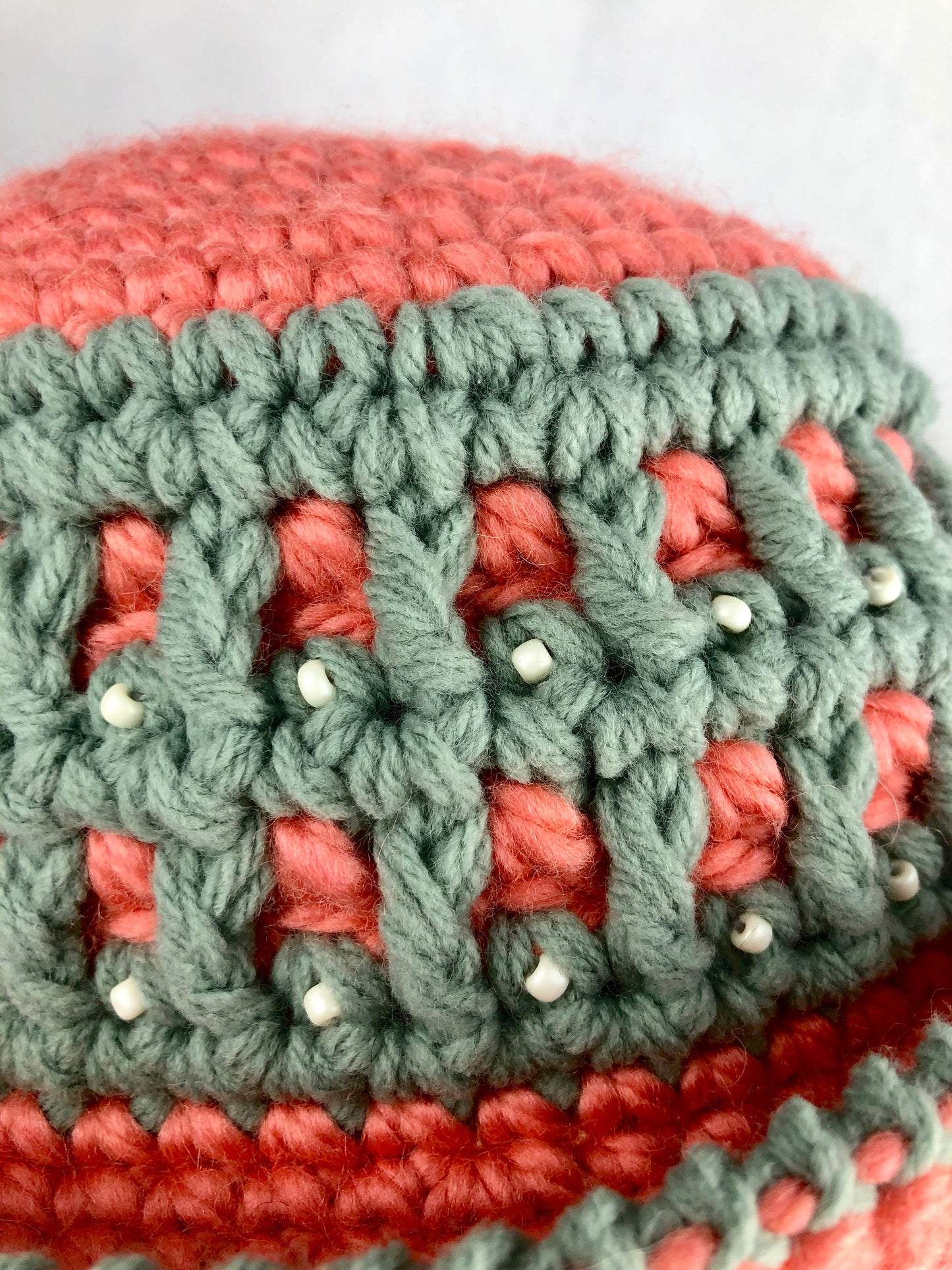 Coral and mint bucket