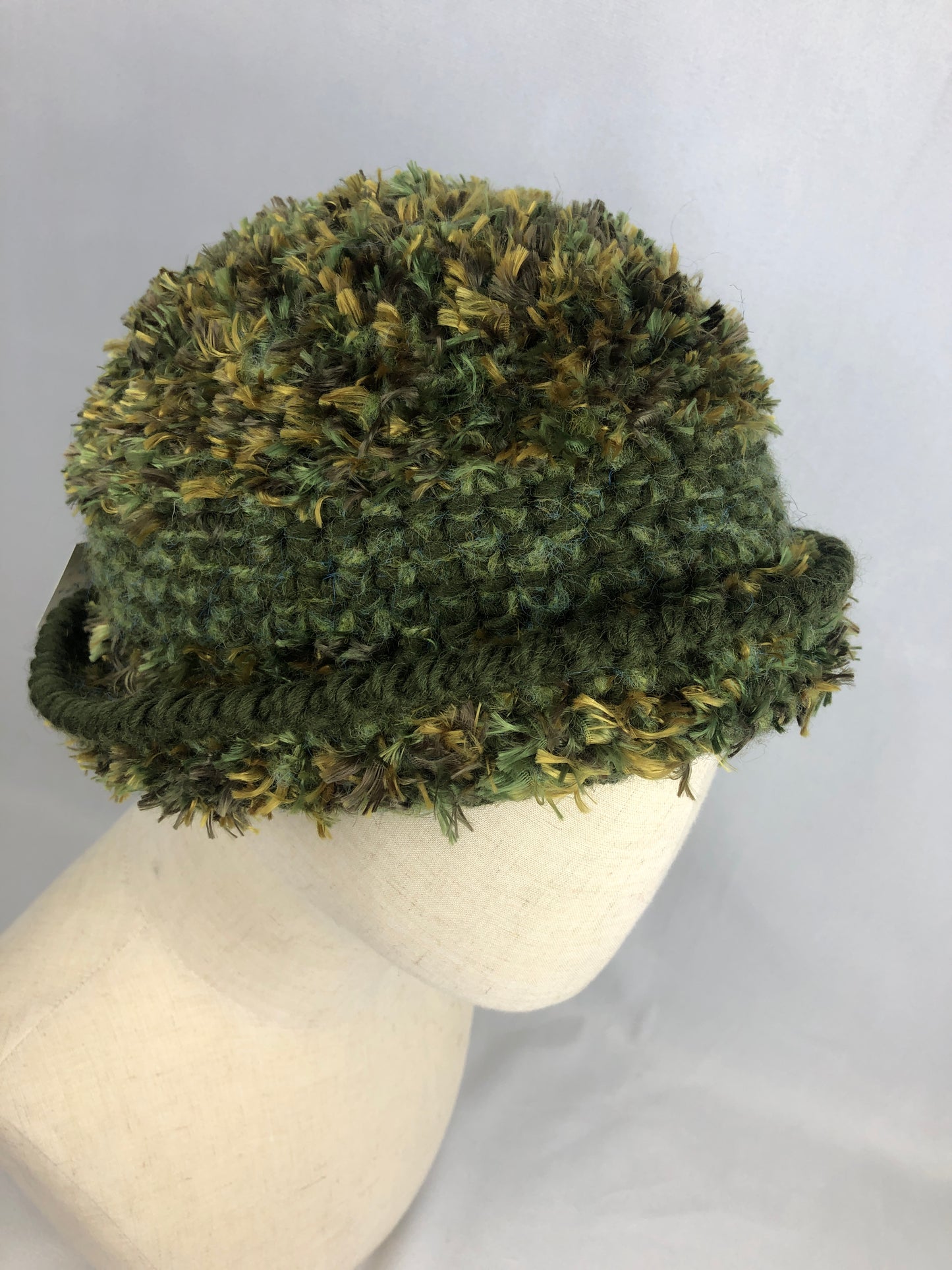 Olive green grass texture bucket hat