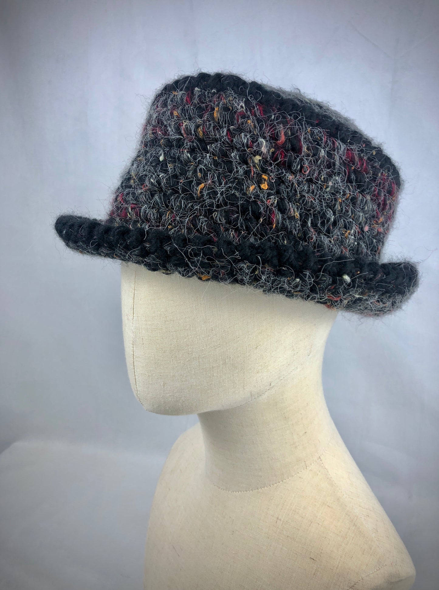 Black tweed wool bucket