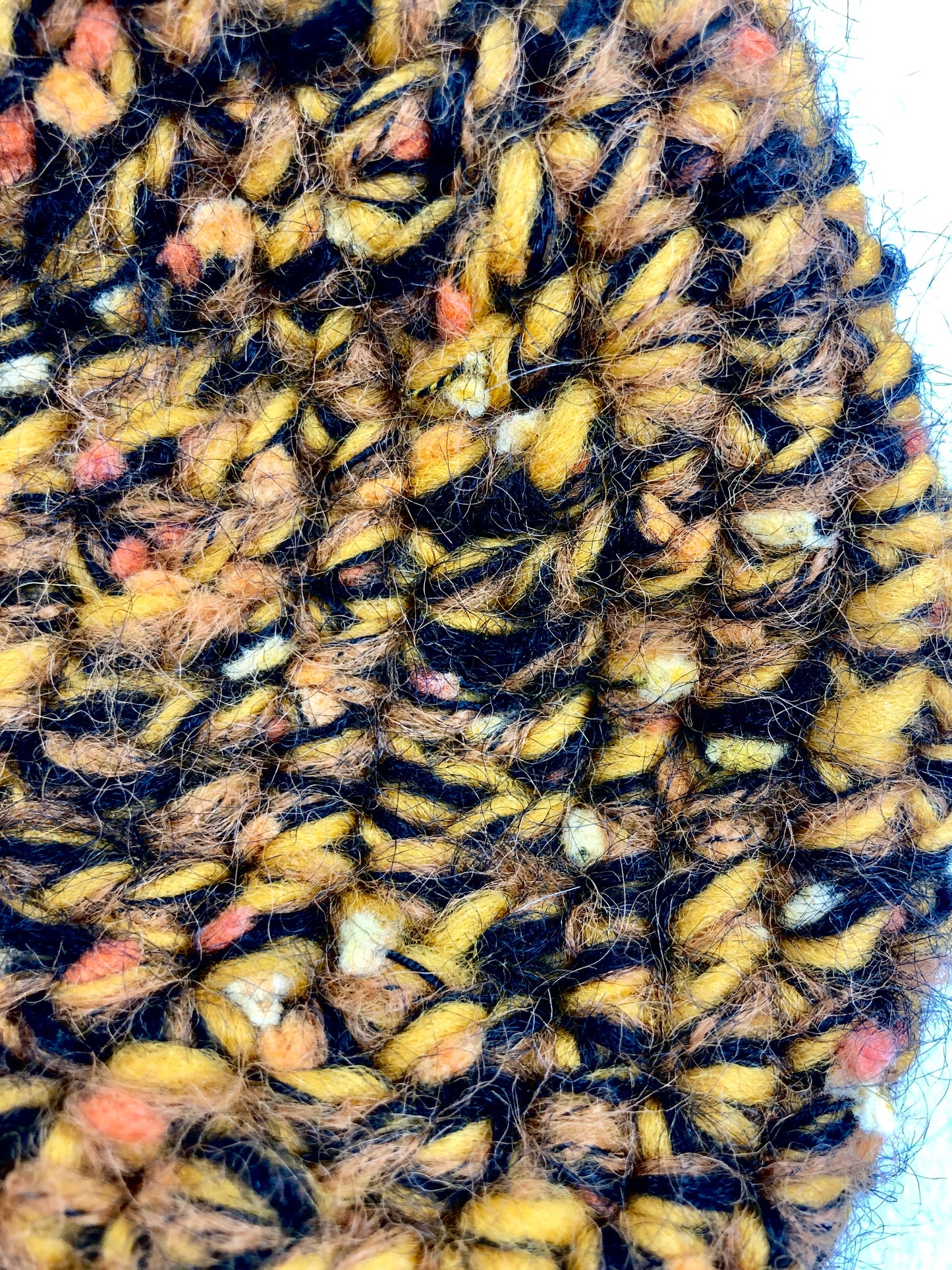 Yellow black wool beret