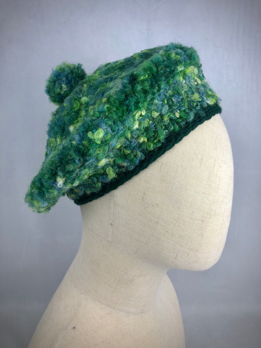 Green wool beret