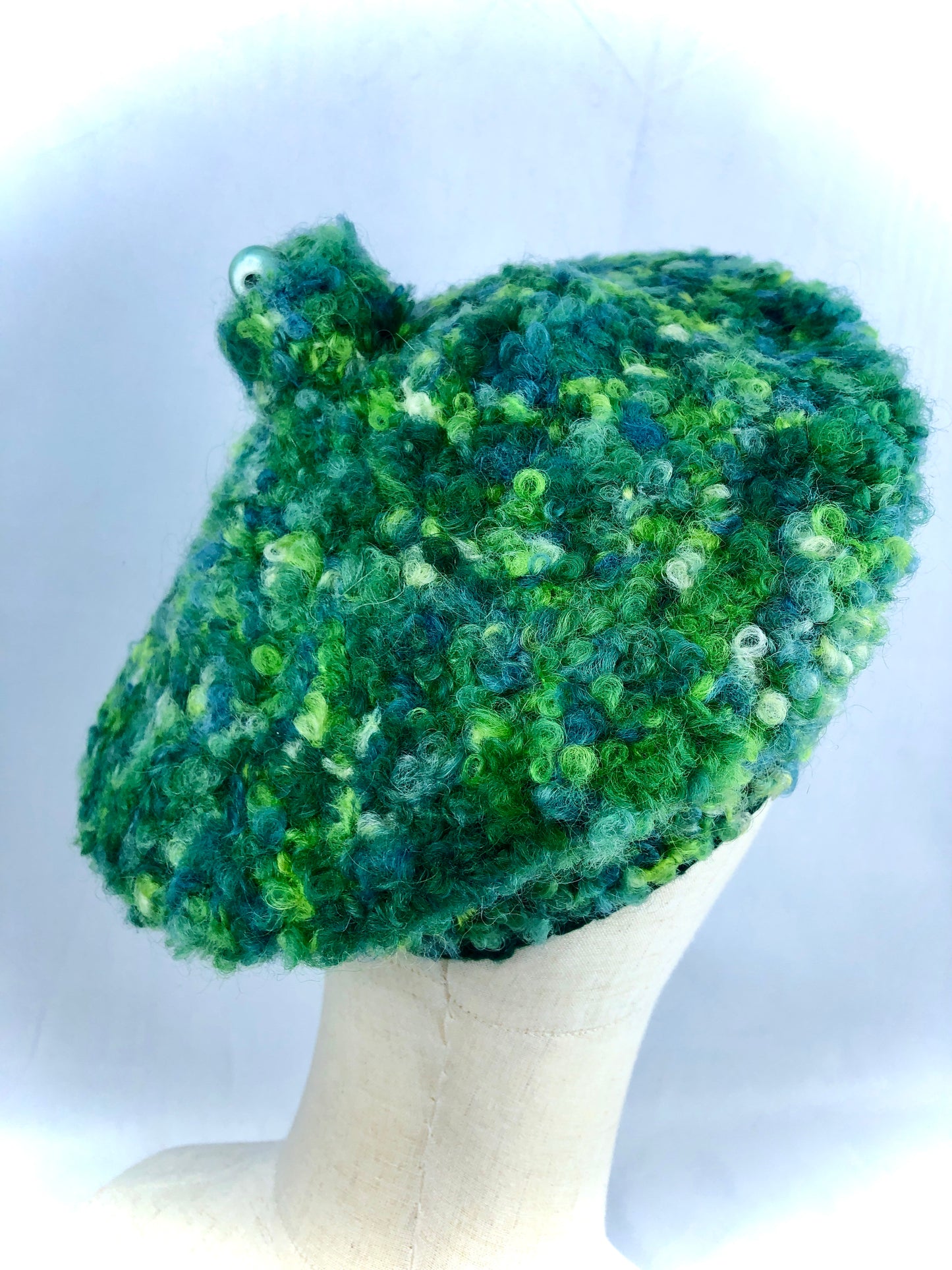 Green wool beret