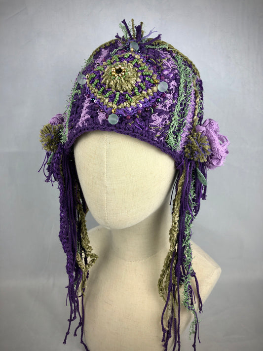 Purple green Mavka hat