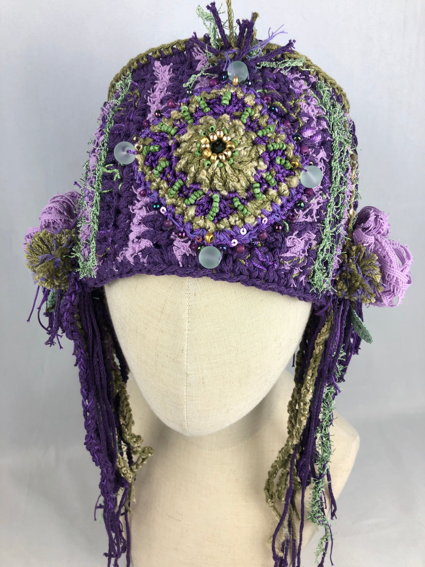Purple green Mavka hat