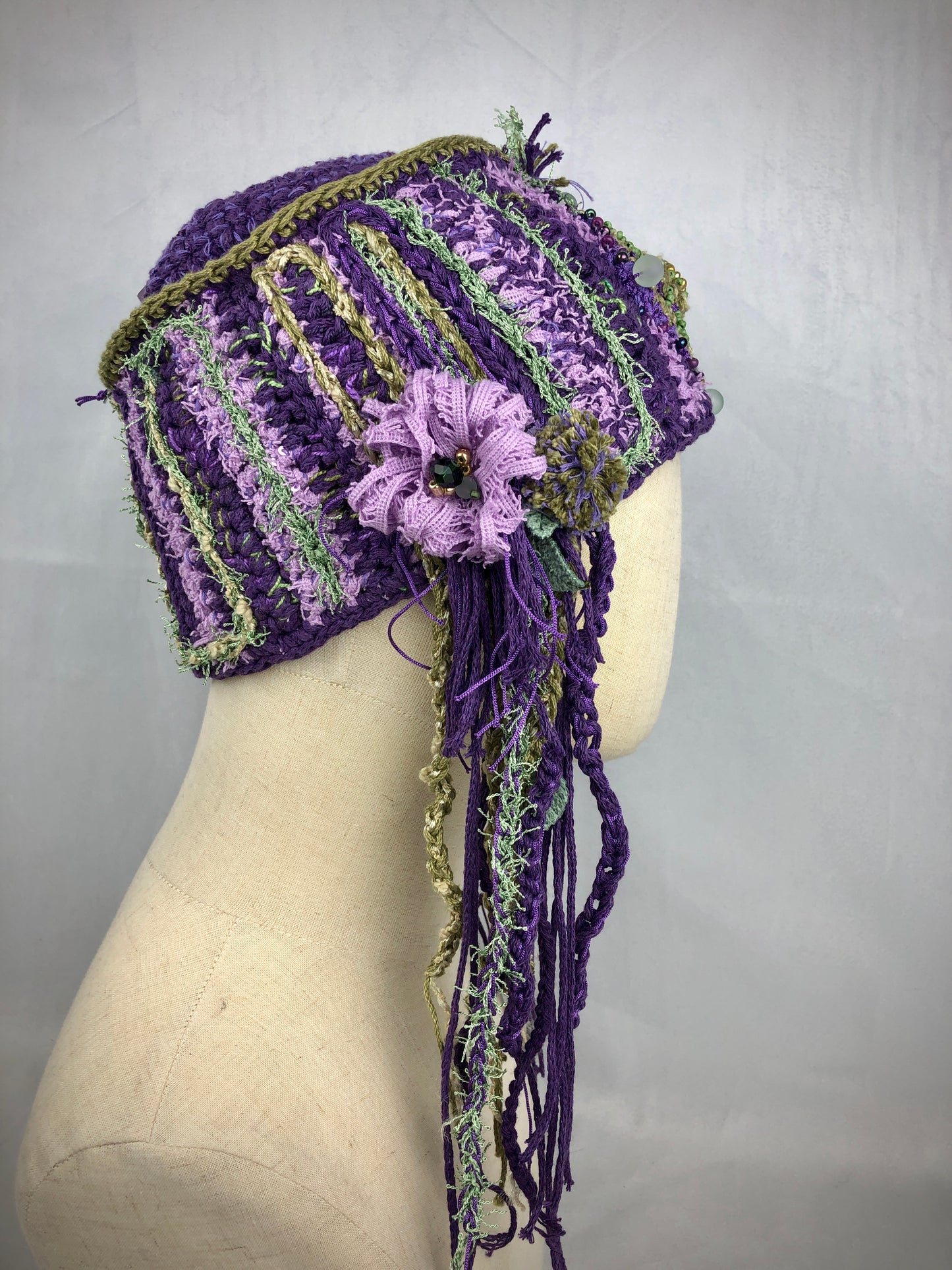 Purple green Mavka hat
