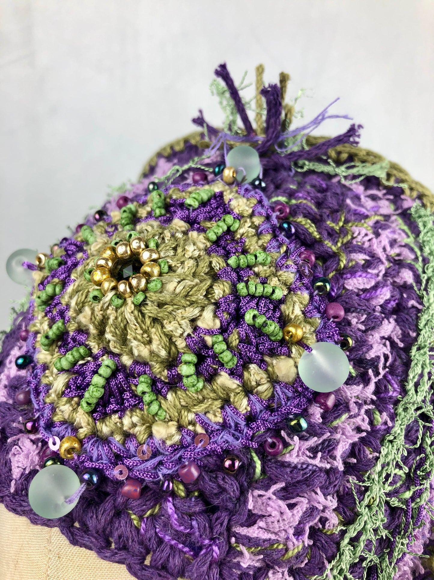 Purple green Mavka hat