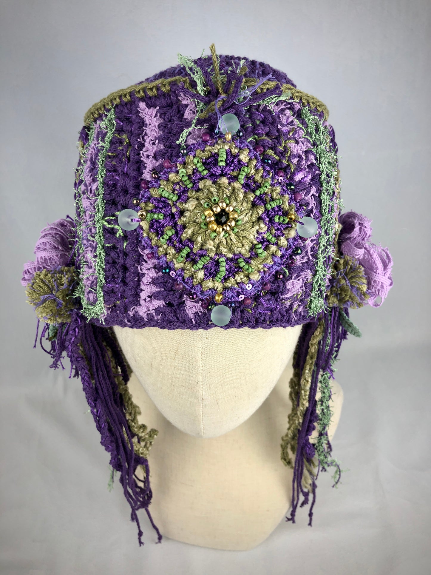 Purple green Mavka hat