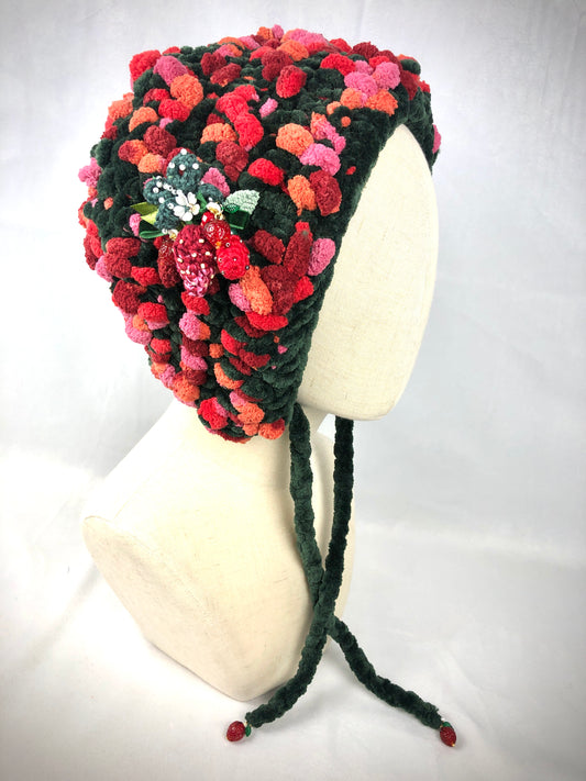Wild strawberry bonnet hat