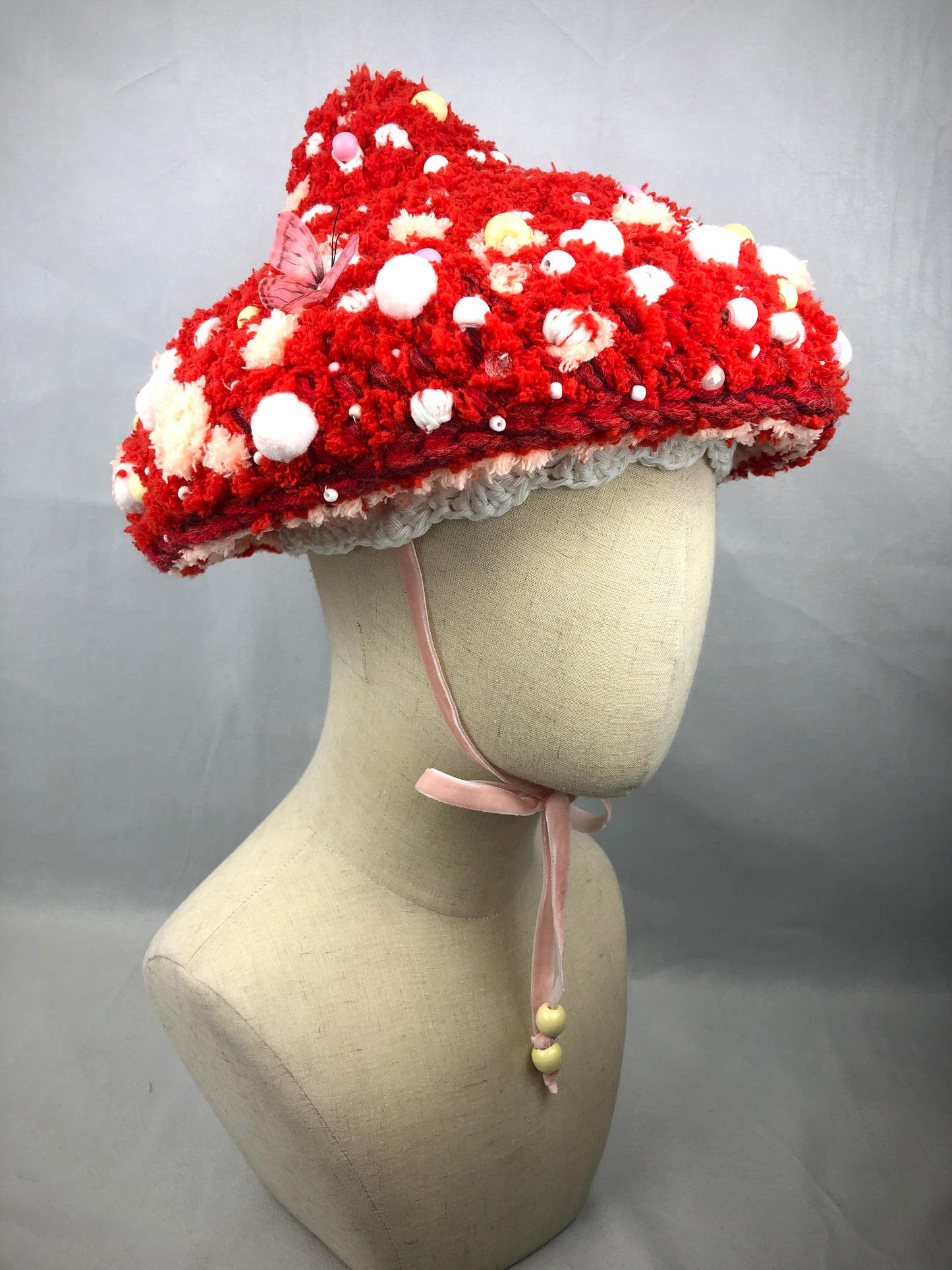 Red mushroom hat. Festival hat