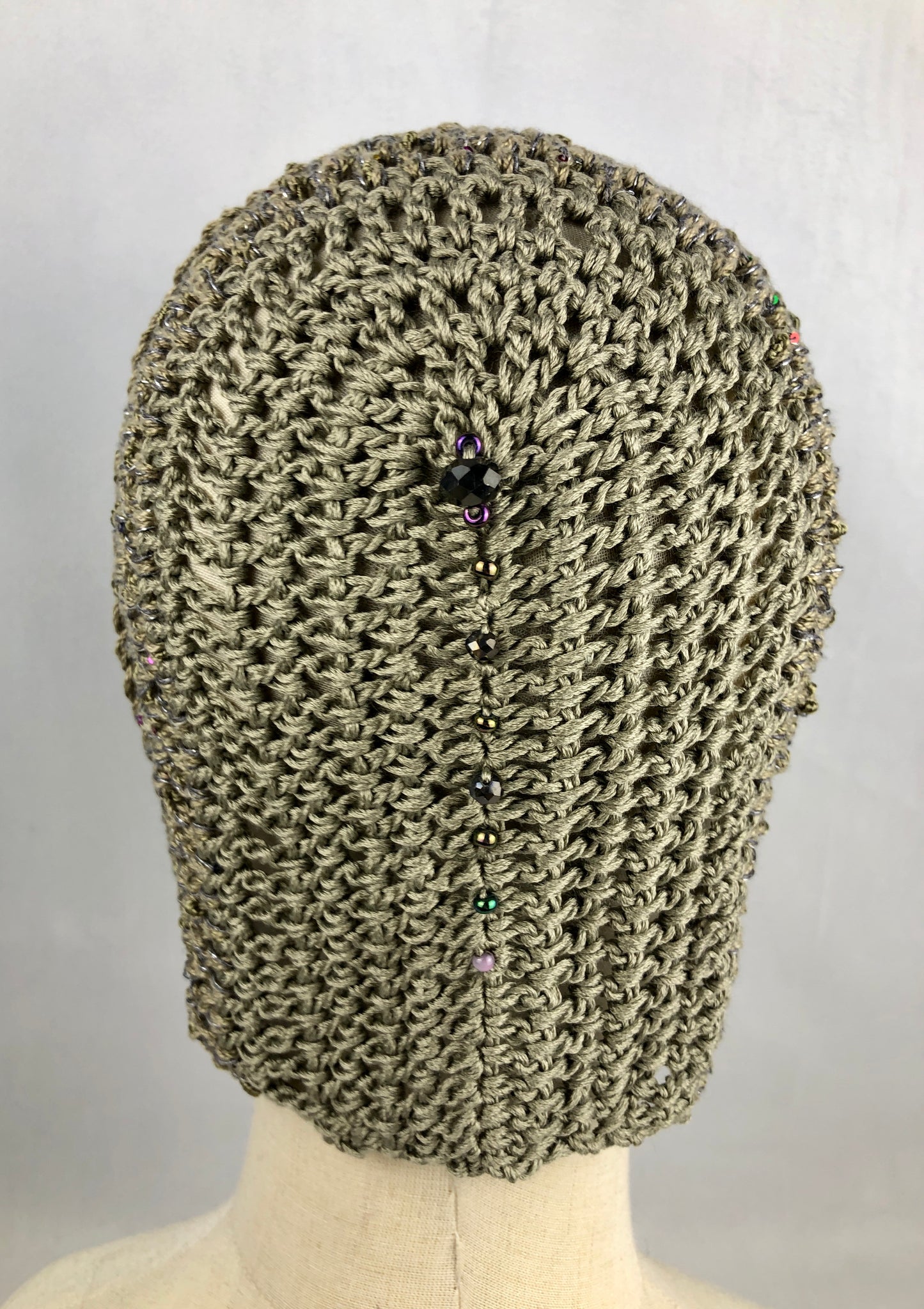 Olive mulberry silk bonnet hat