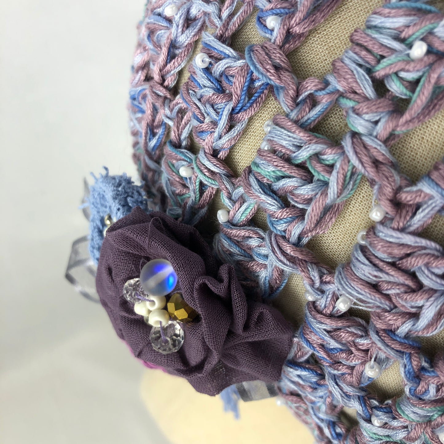 Pink blue bonnet hat