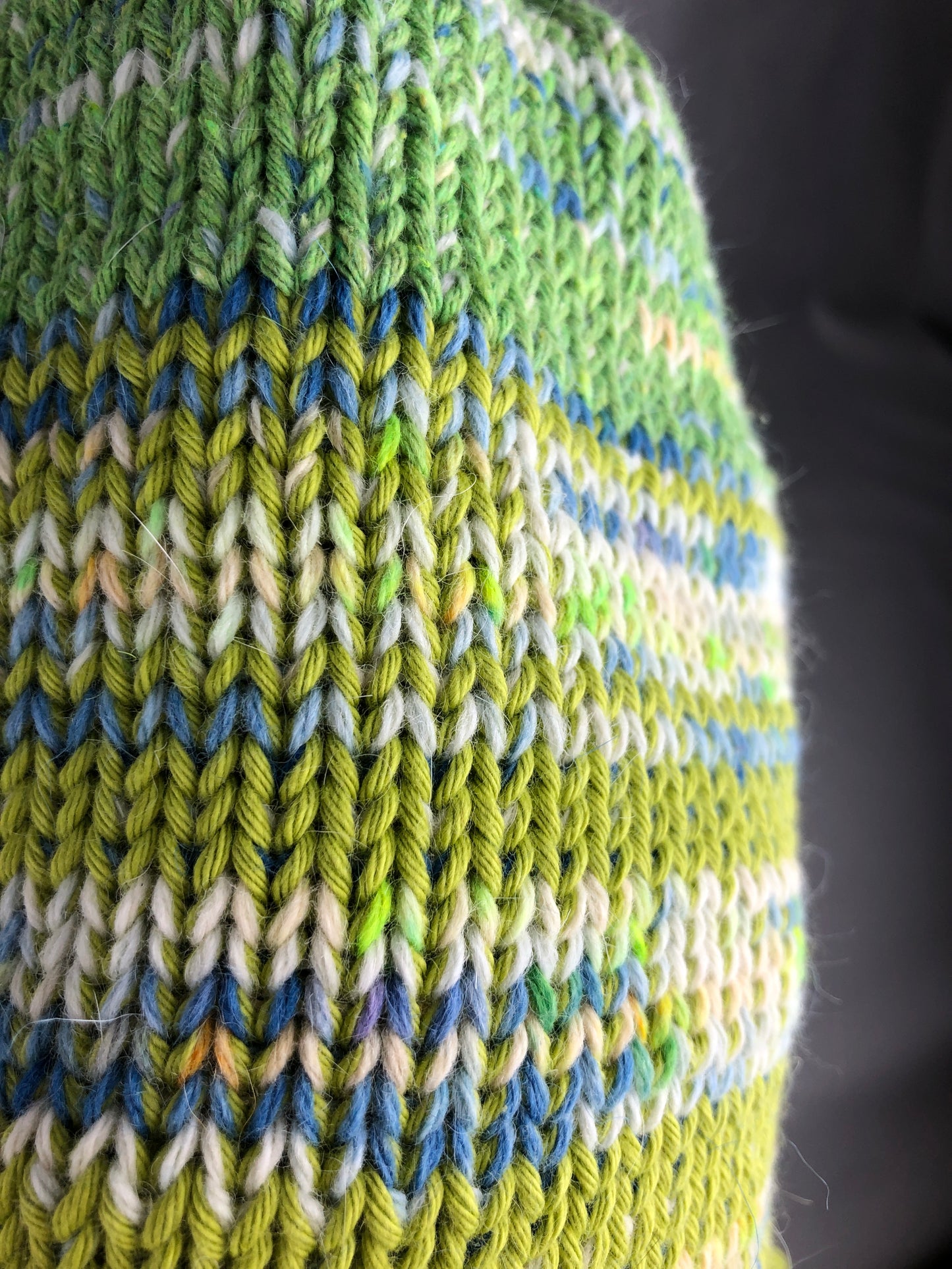 Green apple stripe beanie toque hat