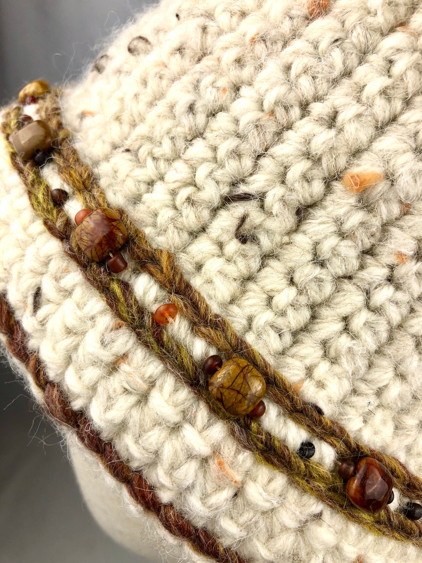 Mookaite cream tweed wool bucket hat
