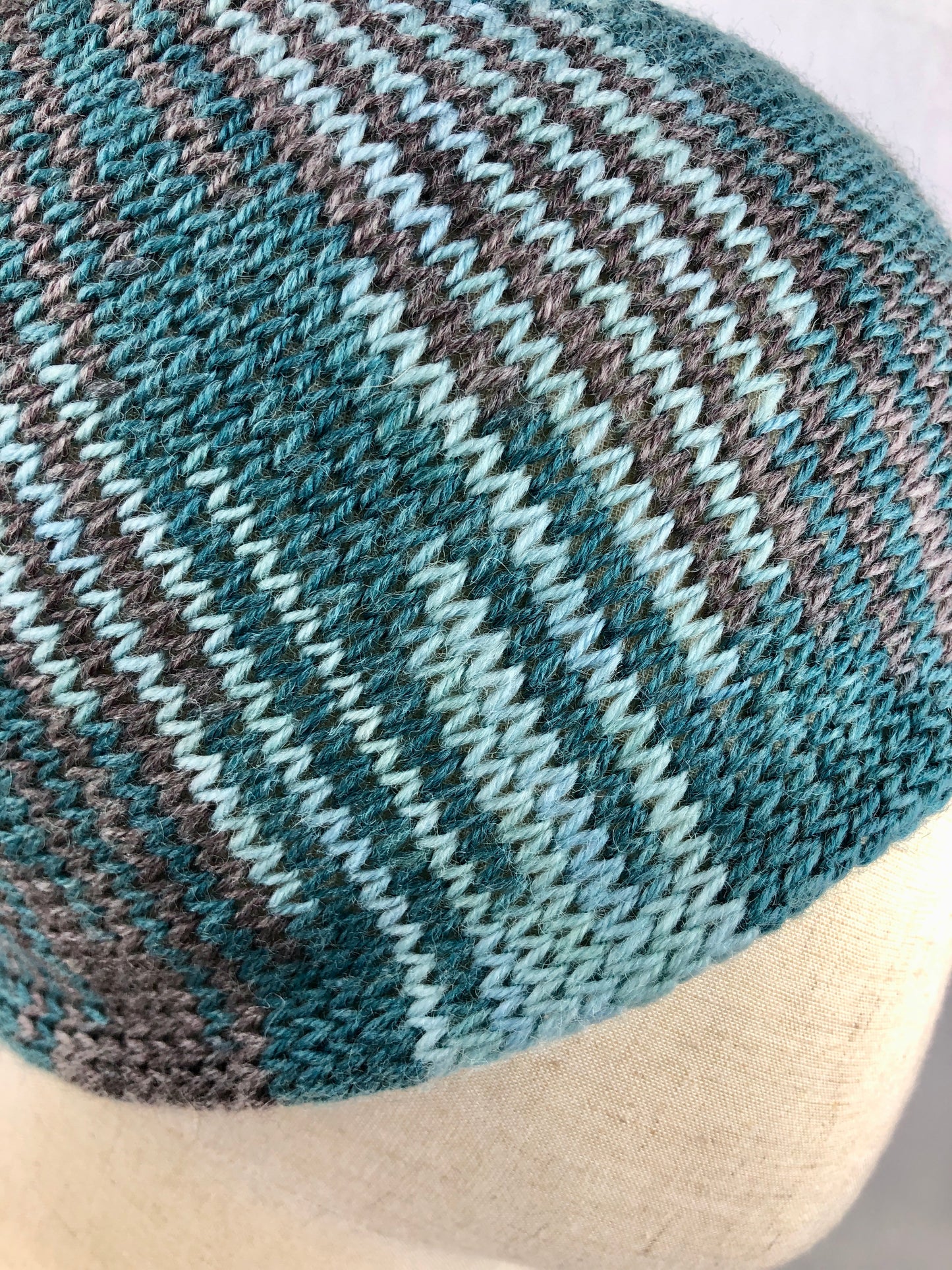 Teal grey sport merino beanie hat