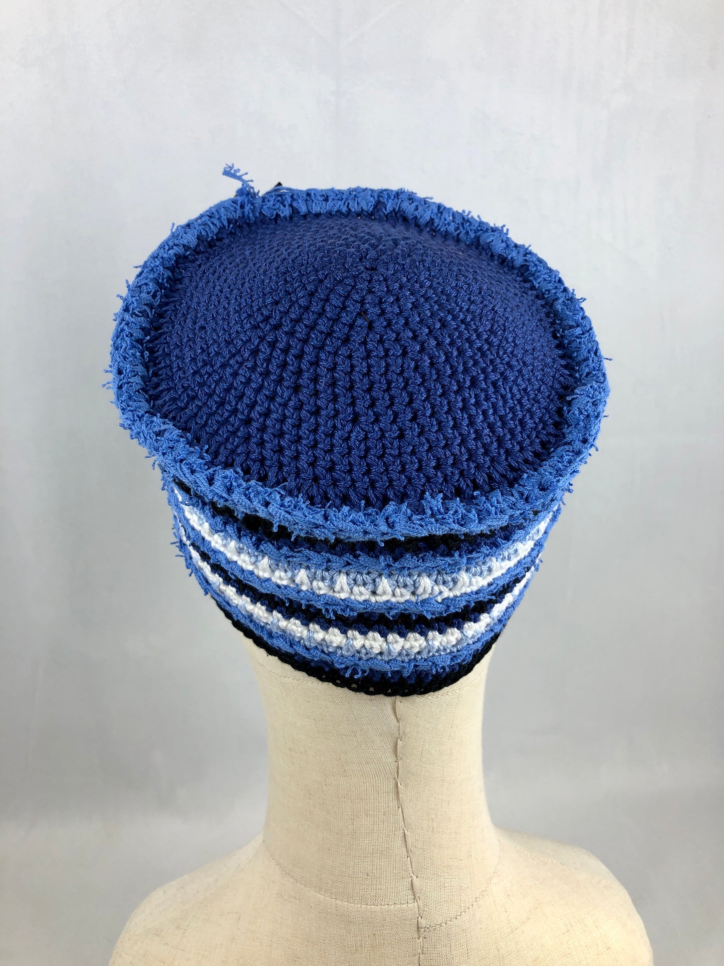 Blue cotton ball cap hat
