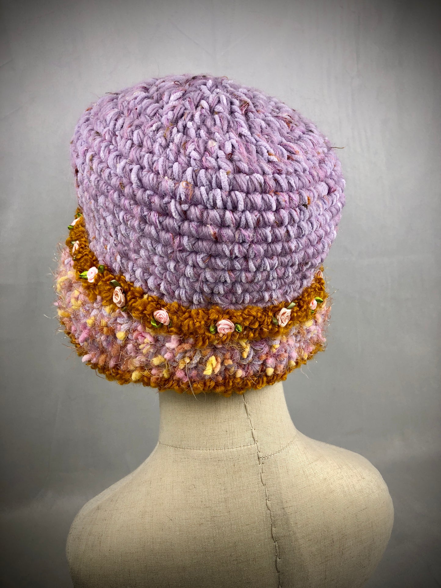 Pink yellow elegant bucket hat