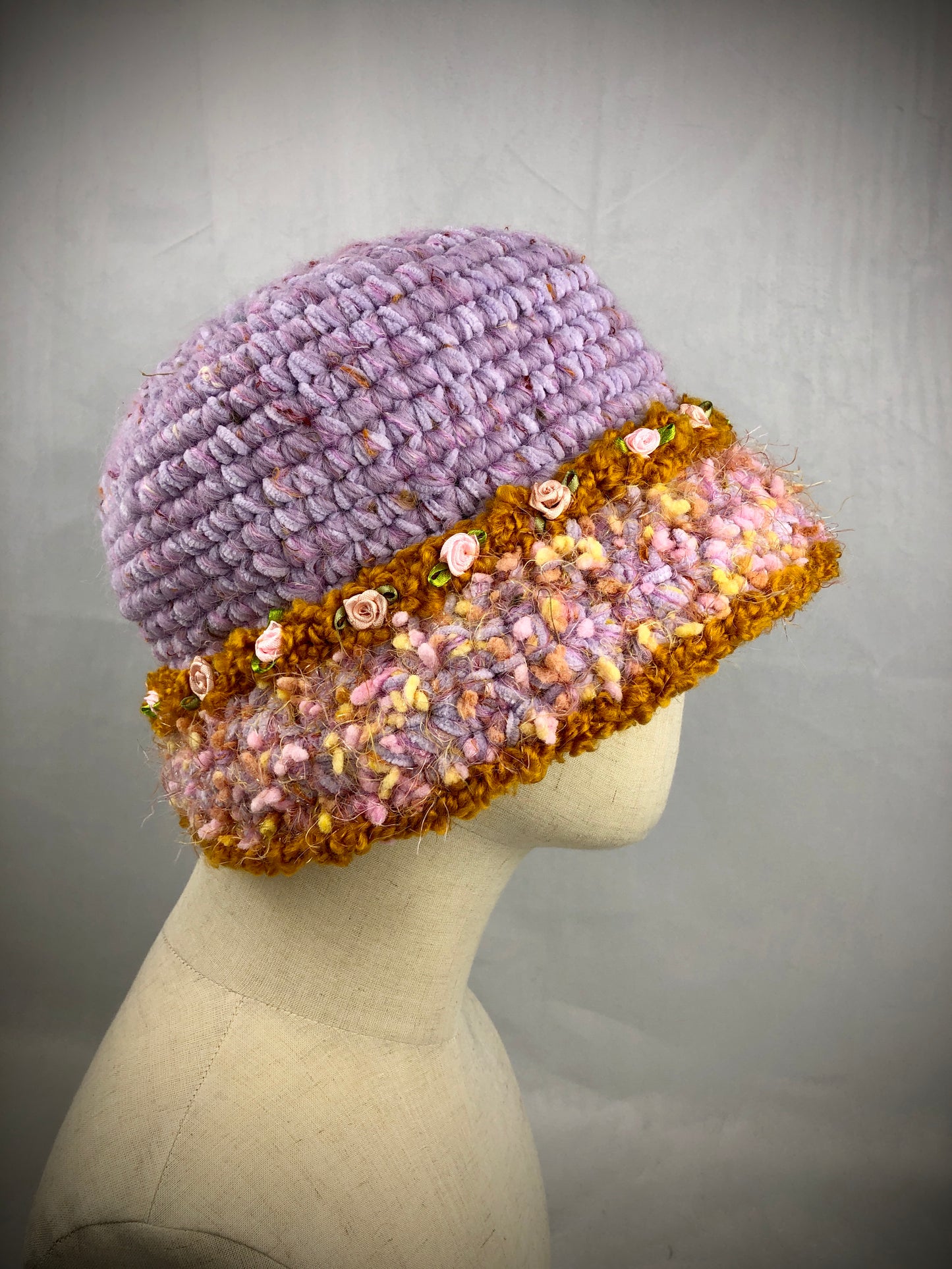 Pink yellow elegant bucket hat